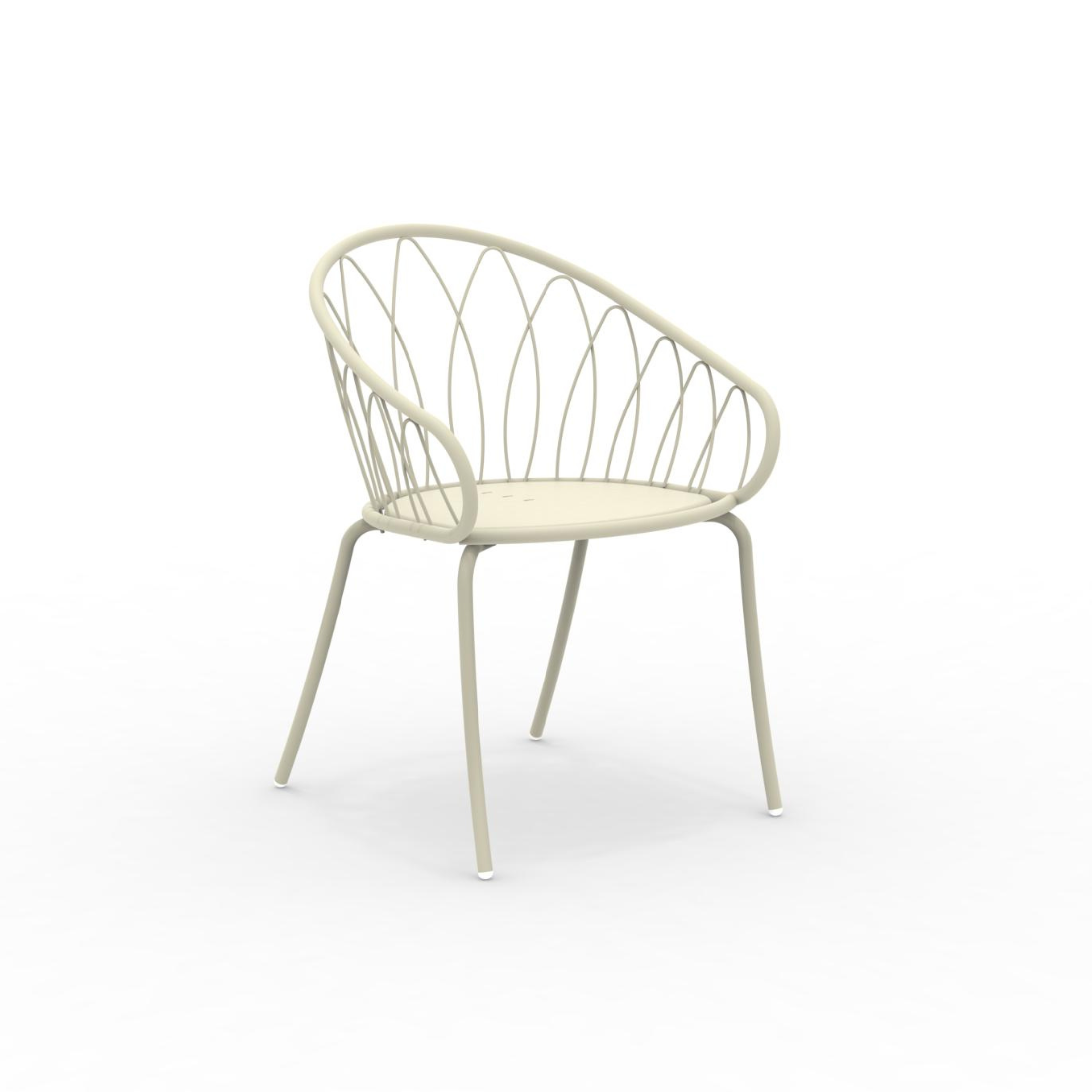 Set of stackable "Flora" painted metal garden chairs, 59x56 cm, 81 cm high