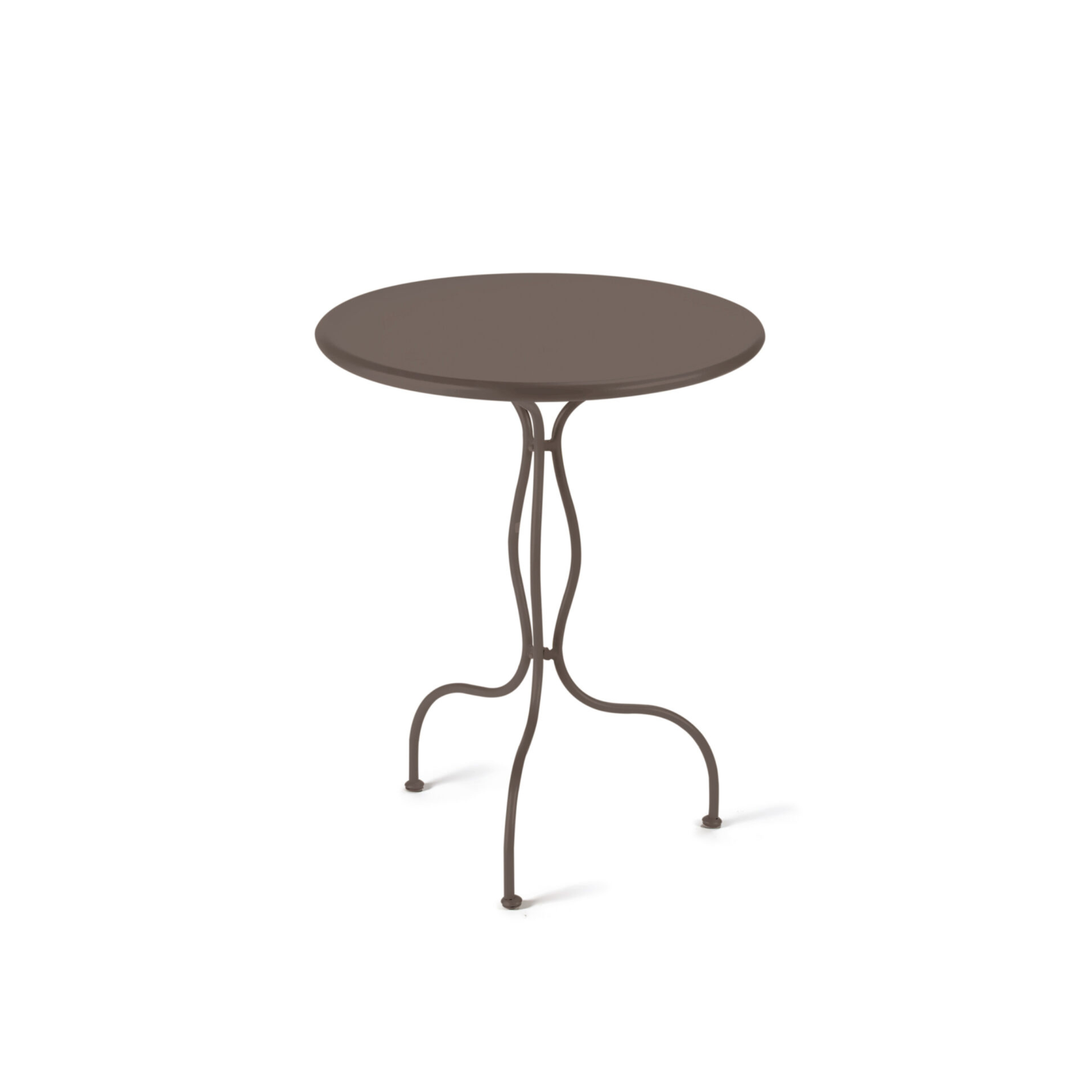 Round galvanized metal table "Rondò" for bars and gardens, dismountable, 60x60 cm, 75 cm high