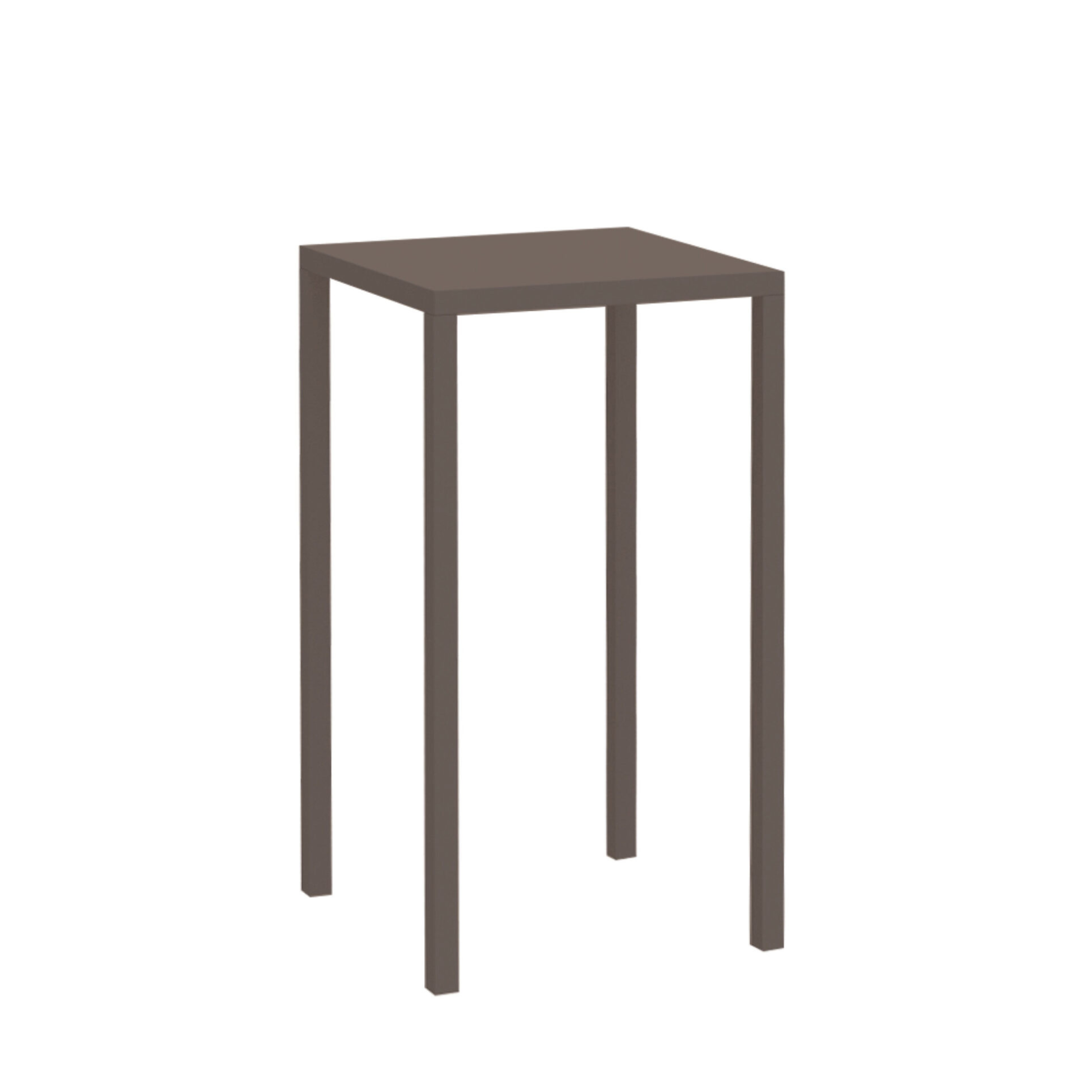 "Quatris" high square table in painted metal for modern bars and gardens