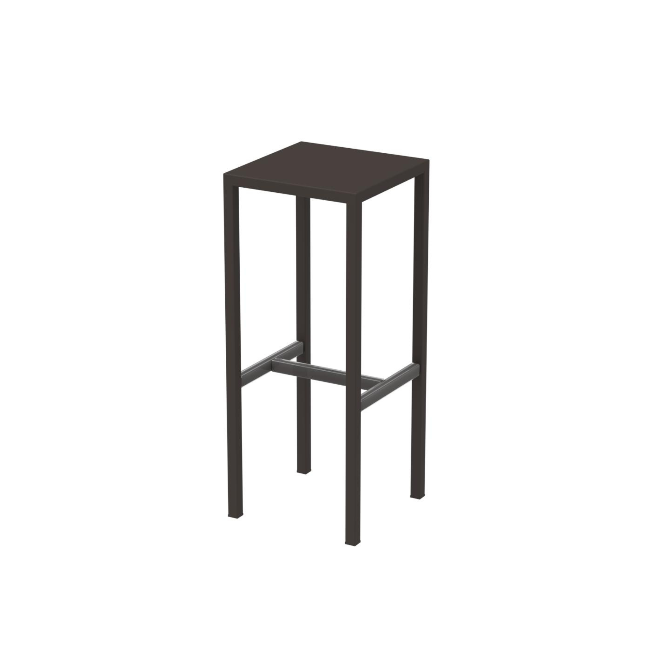 "Seaside" painted metal garden stool, 32x32 cm, 78h