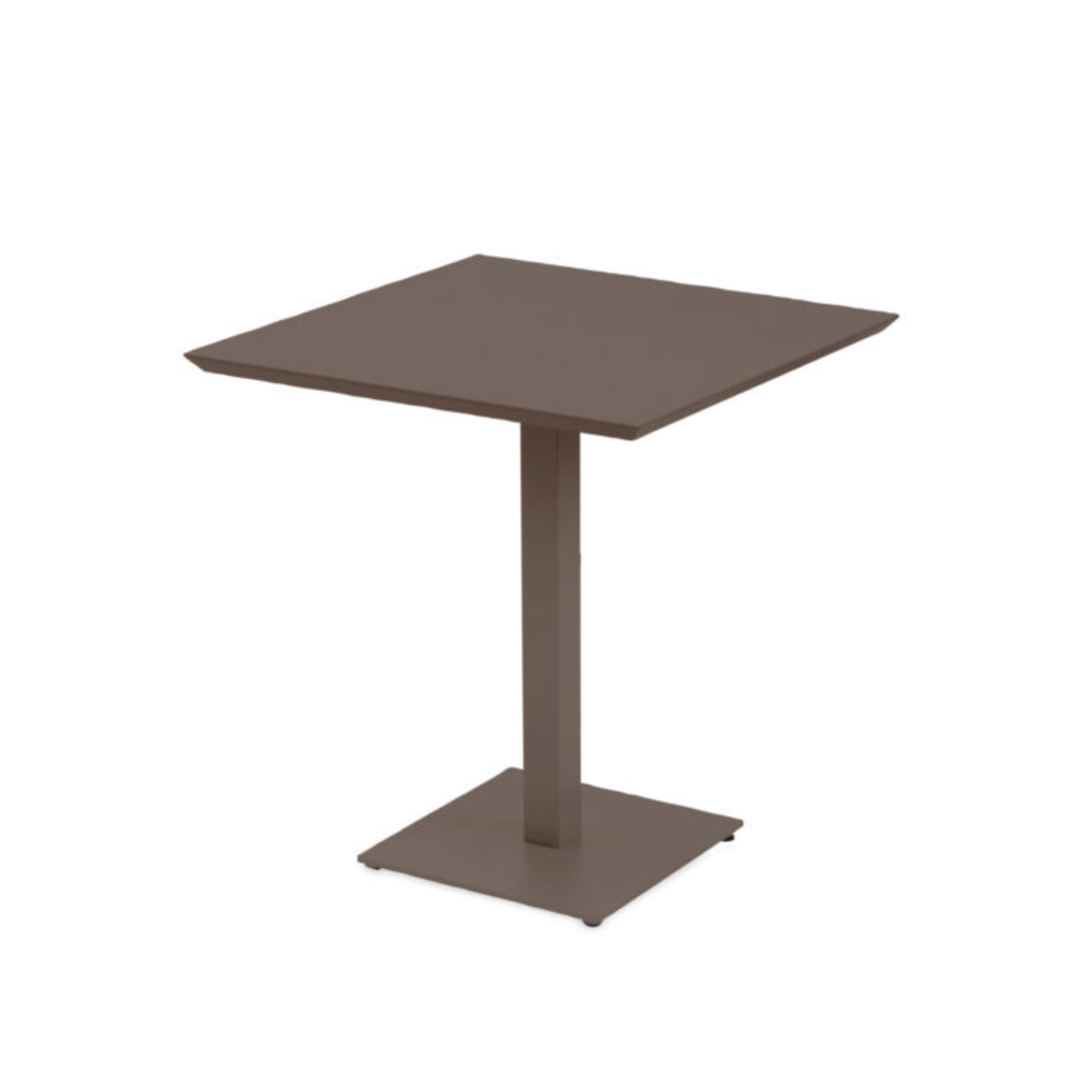 Mogan square galvanized metal garden table, 75 cm high