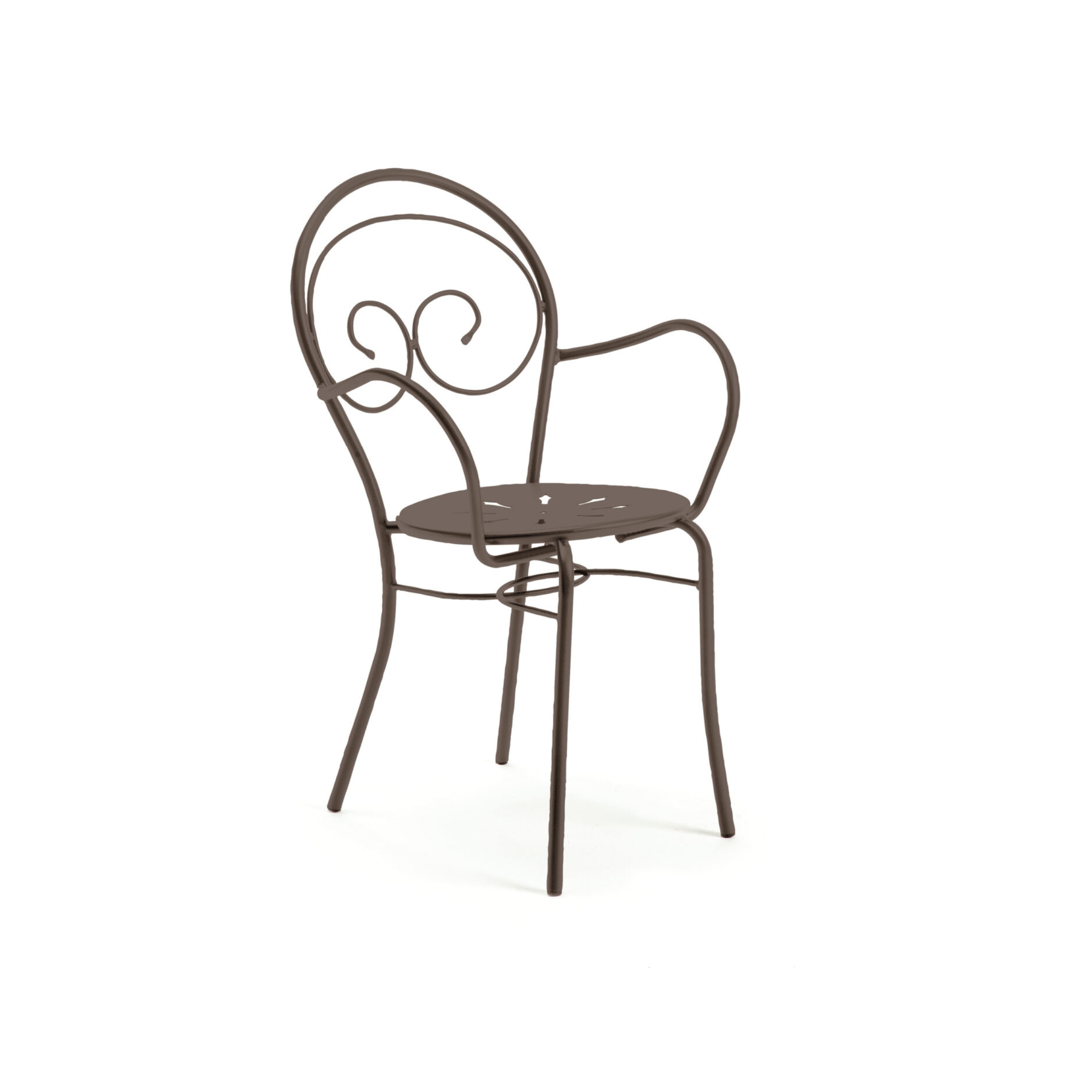 Set of "Mimmo" stackable painted metal garden chairs, 51x52 cm, 89 cm high