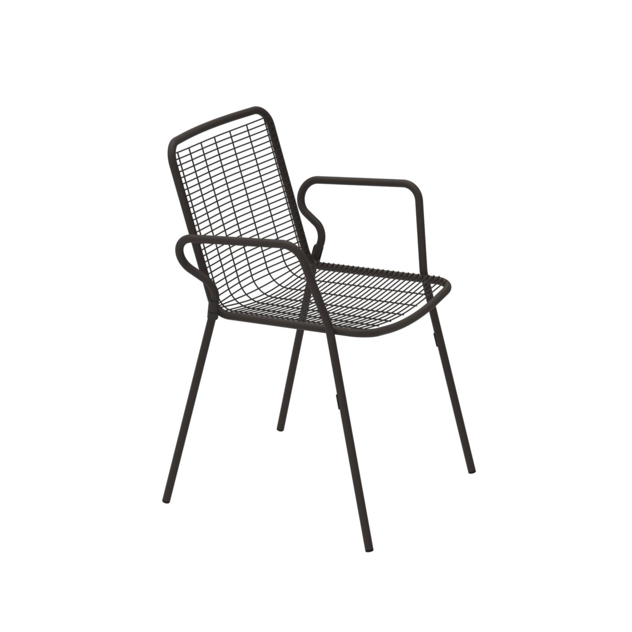 Set of stackable "Roma" chairs in powder-coated metal, 54x60 cm, 84h