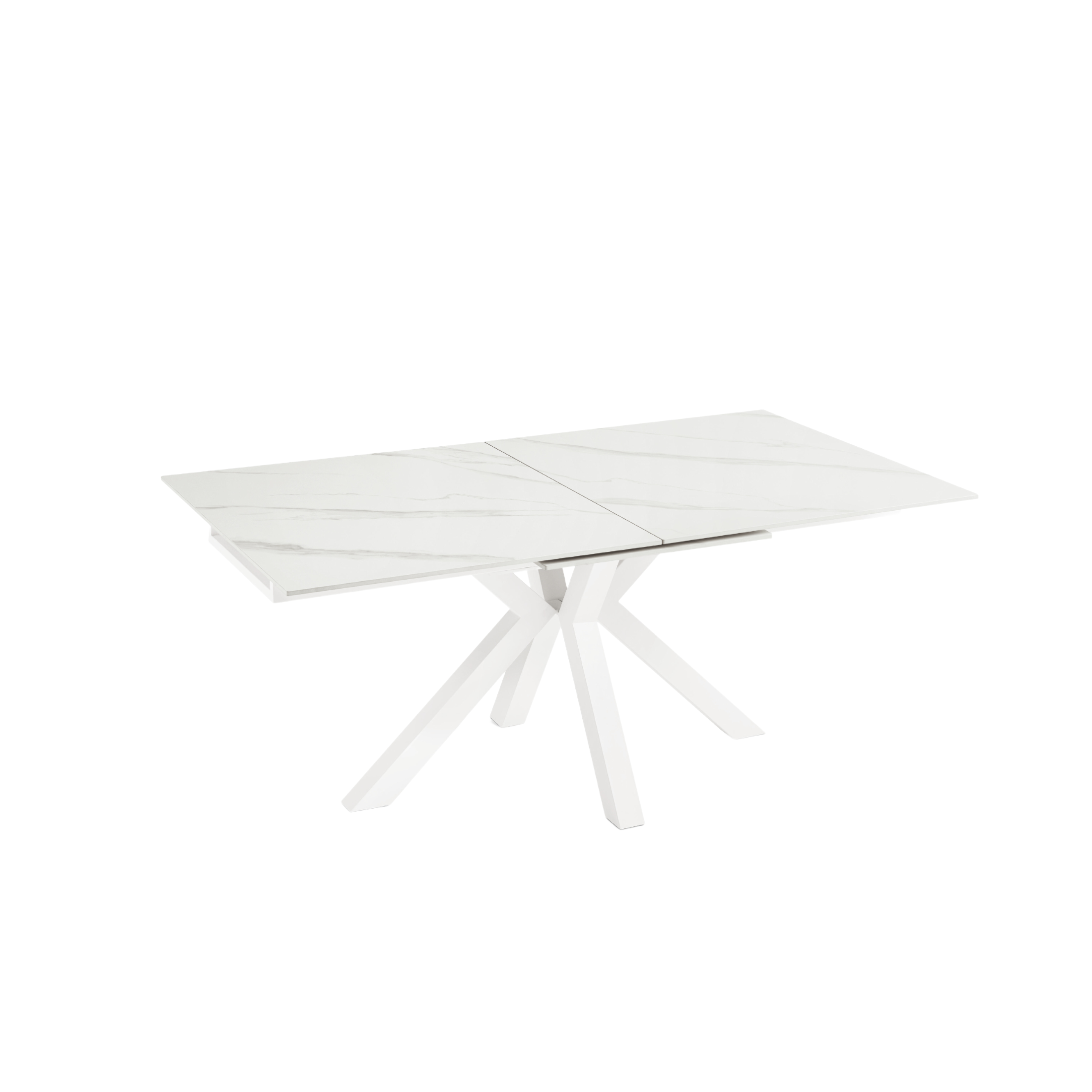 Extendable "Cody" marble-effect table with central extension, 180/240x100 cm, 76h