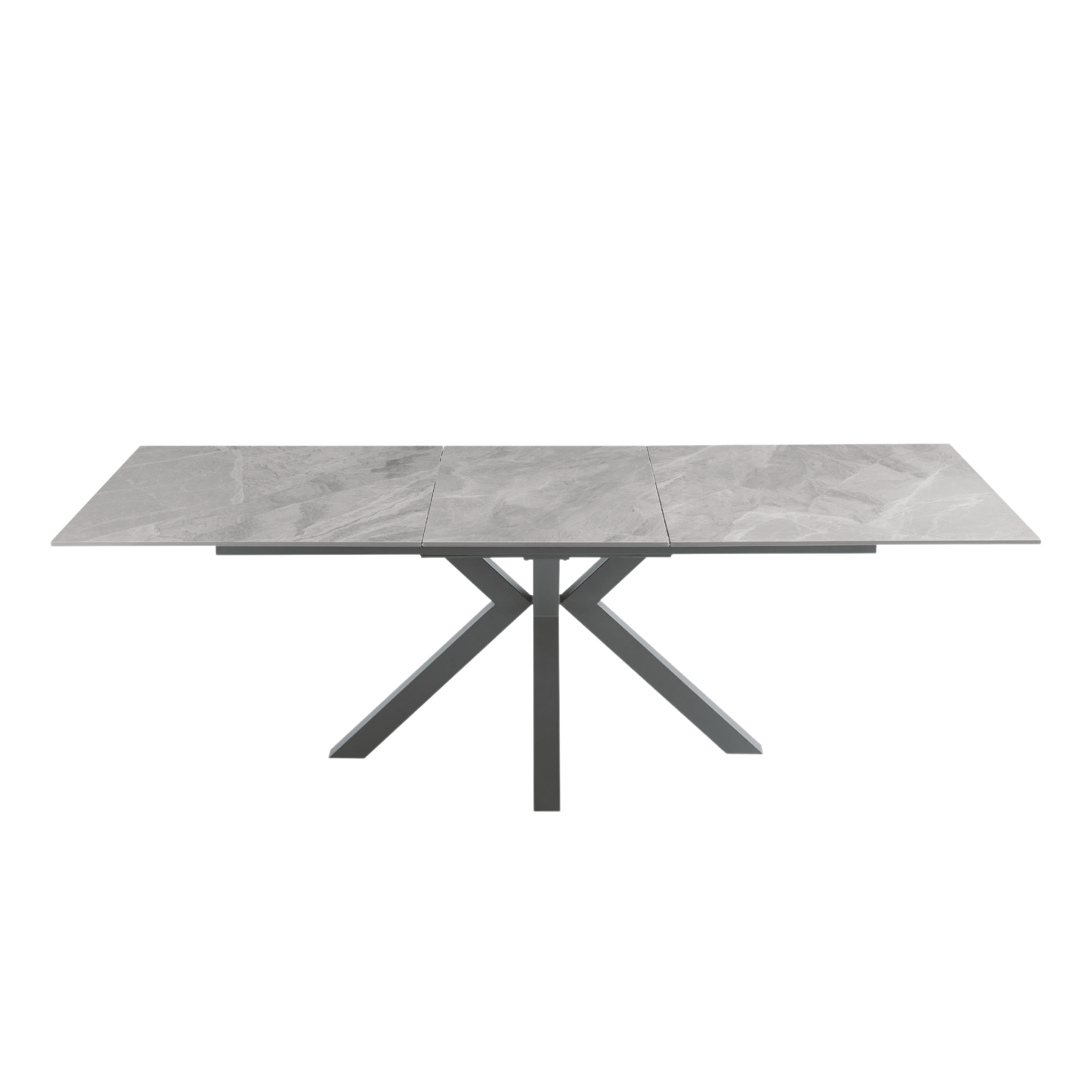 Extendable "Cody" marble-effect table with central extension, 180/240x100 cm, 76h