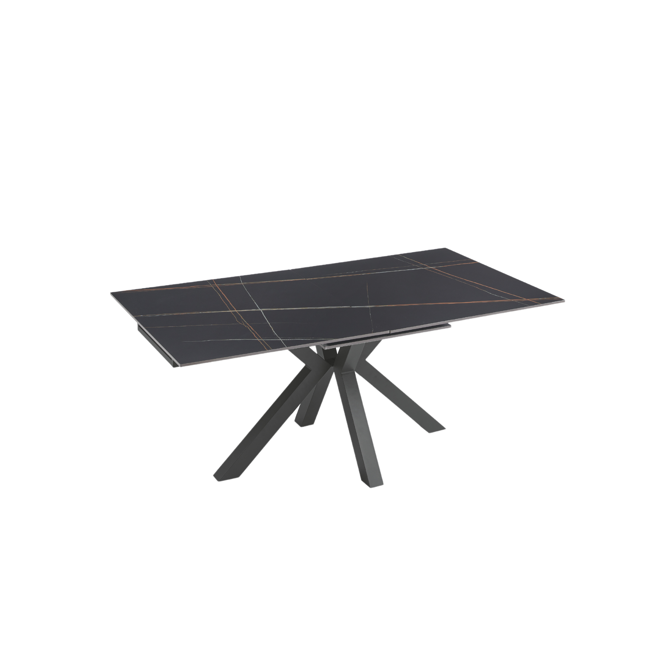 Extendable "Cody" marble-effect table with central extension, 180/240x100 cm, 76h