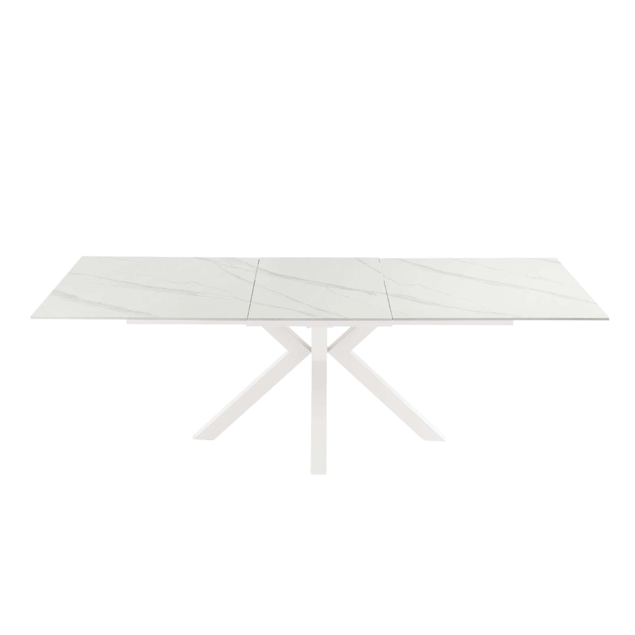 Extendable "Cody" marble-effect table with central extension, 180/240x100 cm, 76h