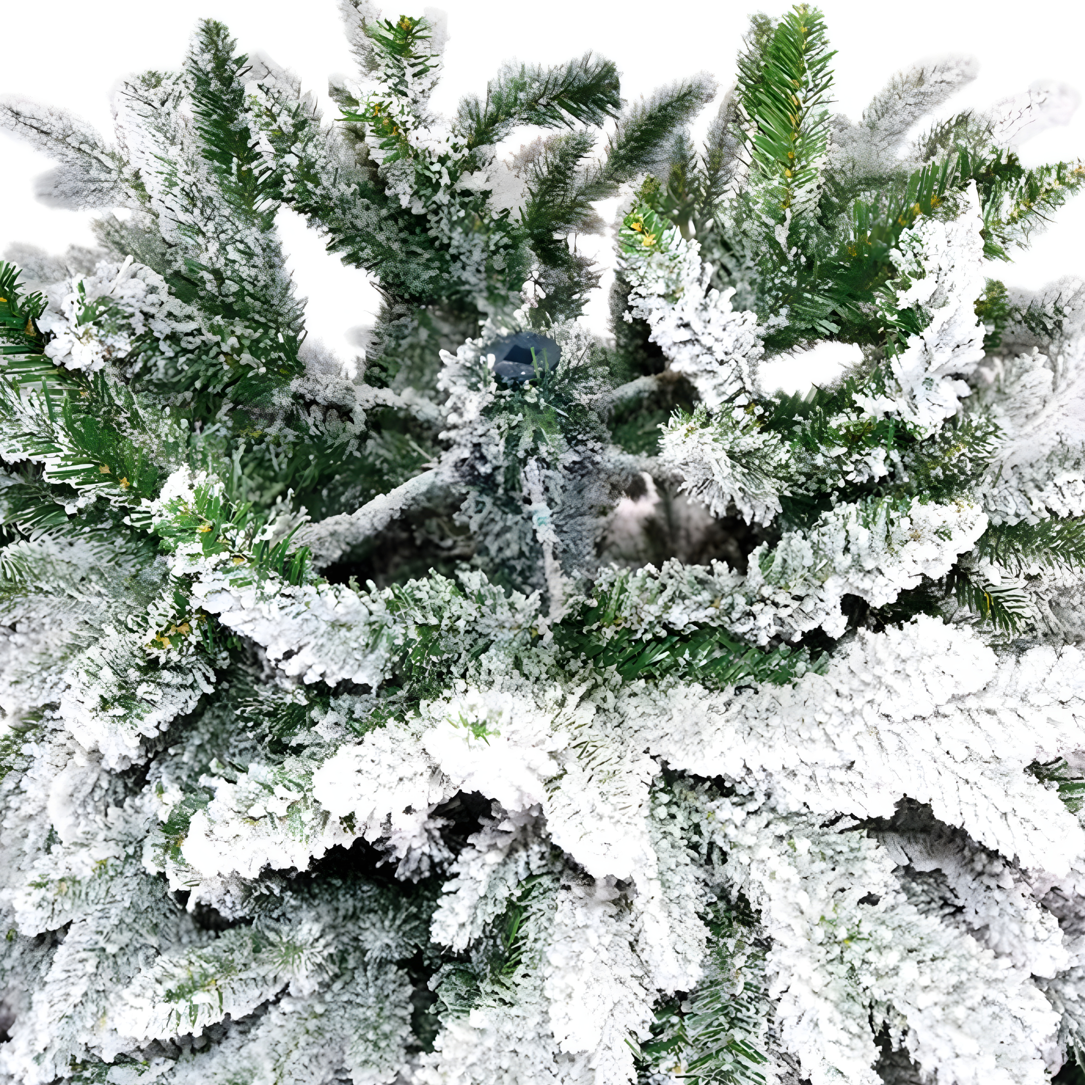 Árbol de Navidad "Comet" moderno y estilizado, cubierto de nieve, de polietileno con efecto Real Touch + Flock.