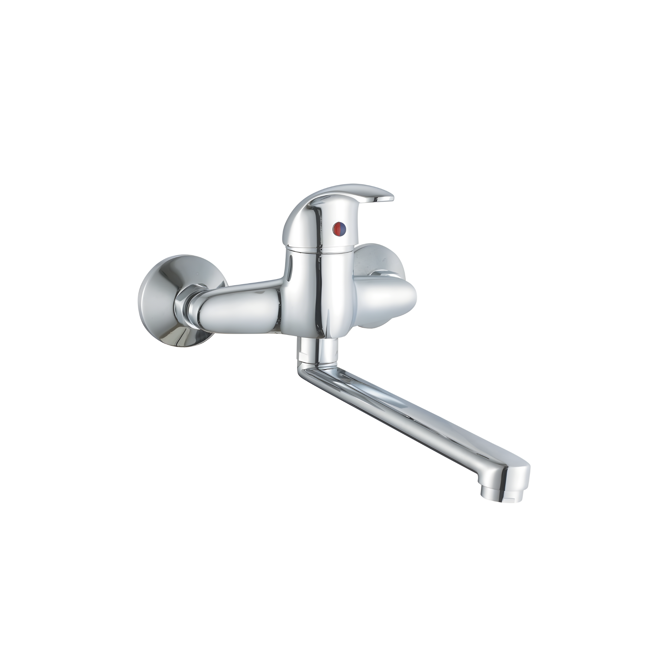 "Euro" wall-mounted chrome-plated brass basin mixer tap