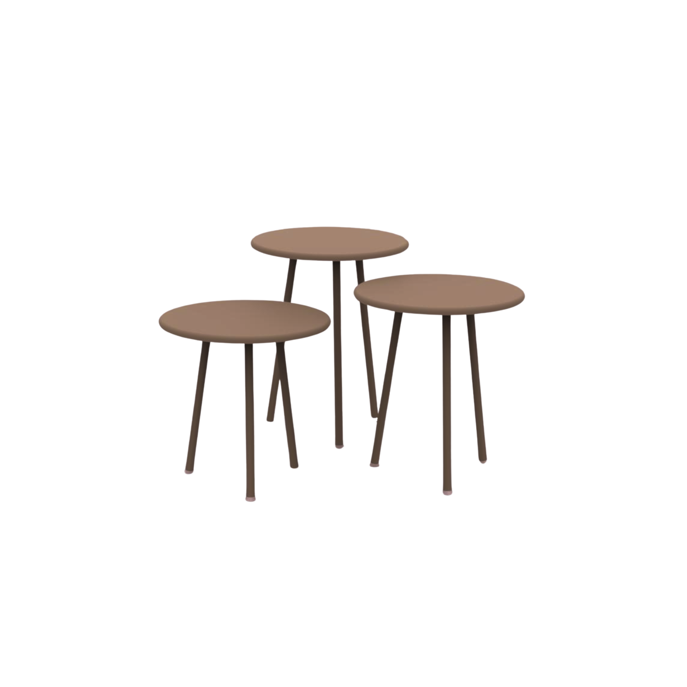 Set of 3 "Daisy" metal coffee tables for the garden, 40x40 cm