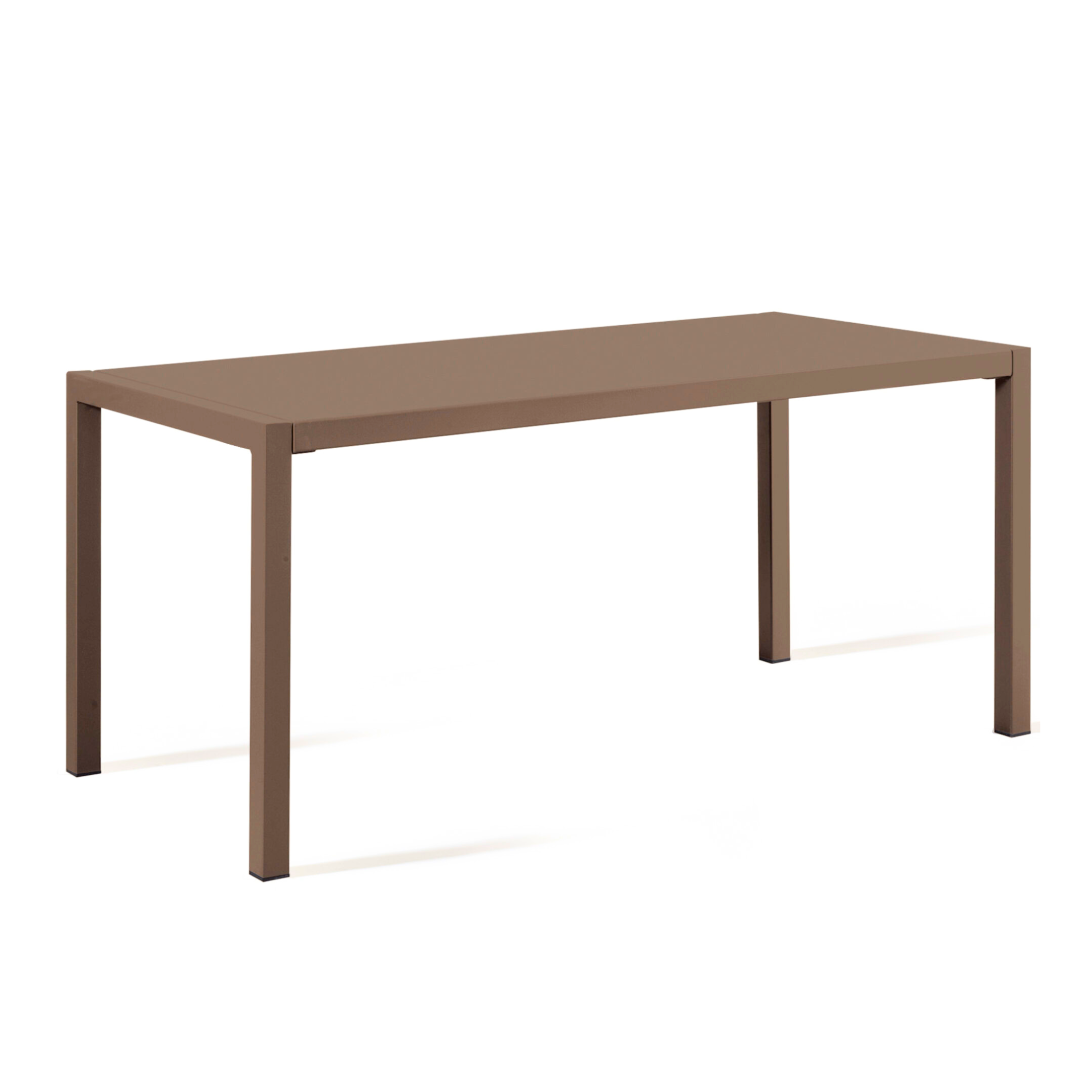 "Quatris" modern fixed rectangular metal garden table, stackable, 75 cm high.