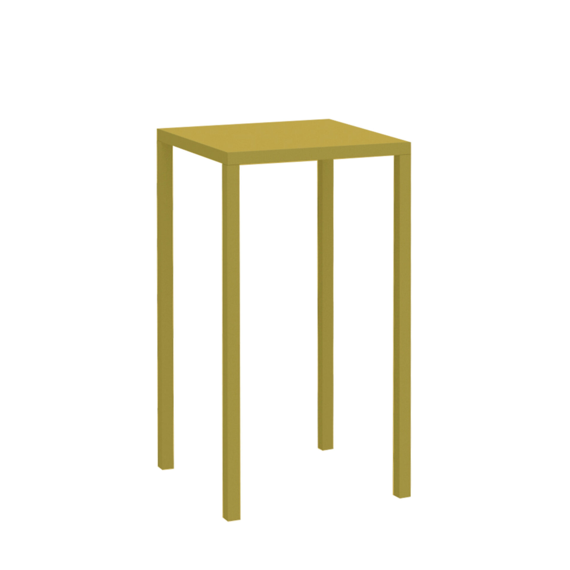 "Quatris" high square table in painted metal for modern bars and gardens