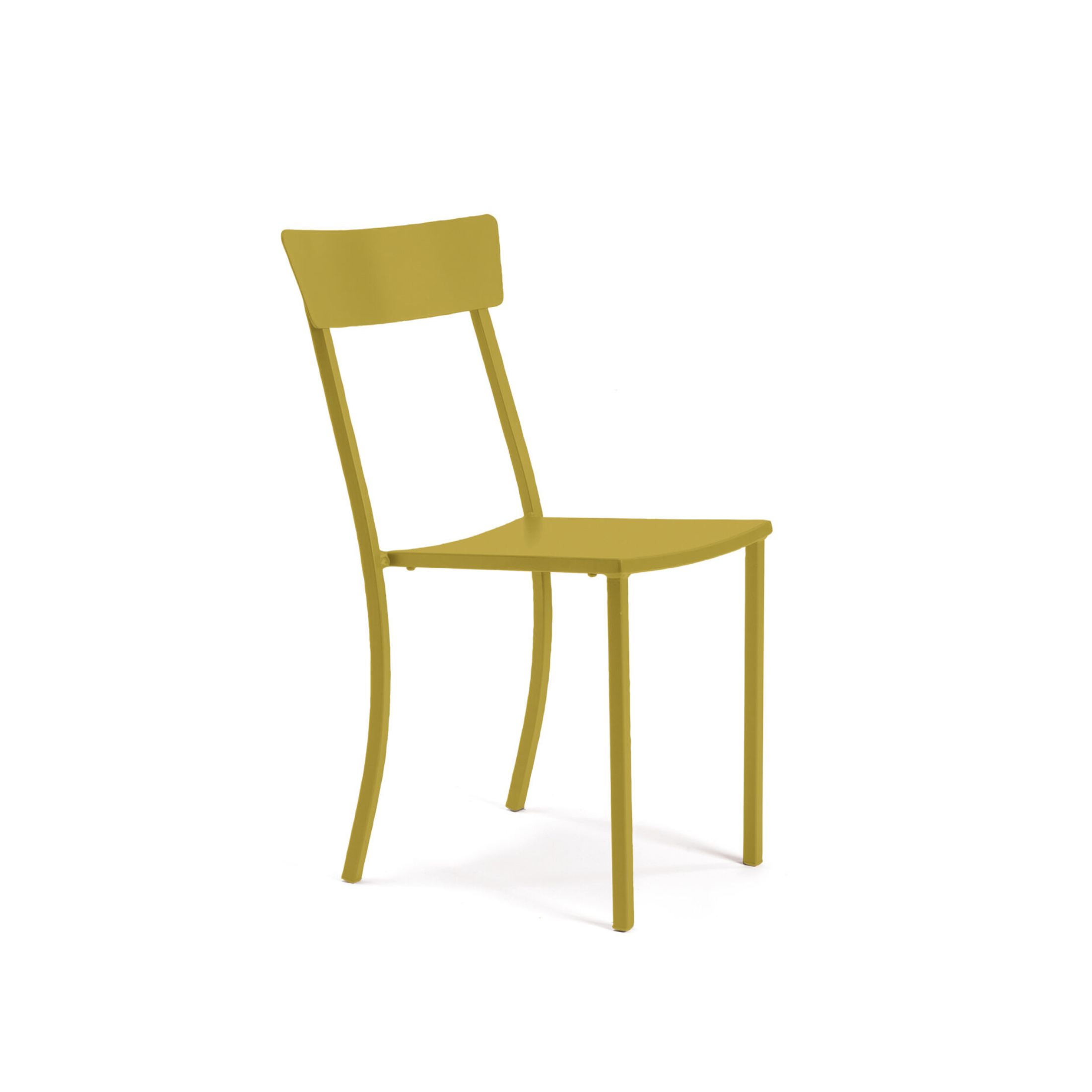 Set of modern stackable garden chairs in painted metal "Mogan" 47x52 cm 85h