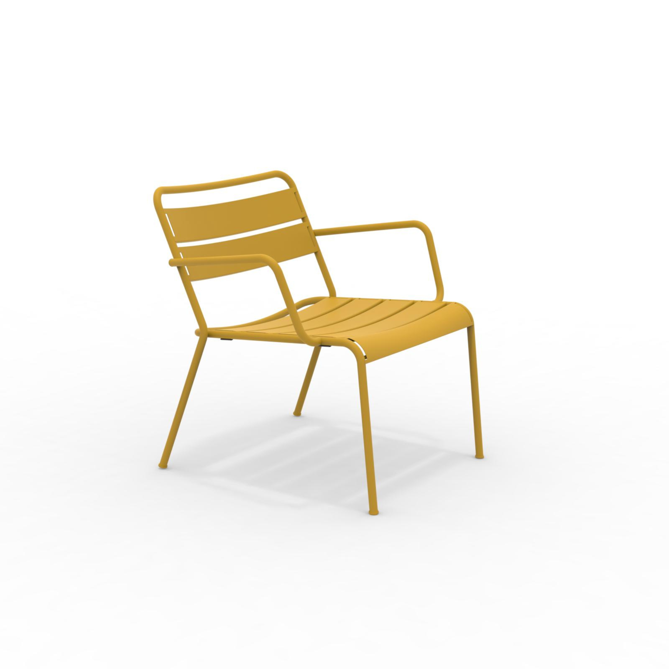 Low armchair in painted metal "Twist" garden lounge chair 69x70 cm 72h