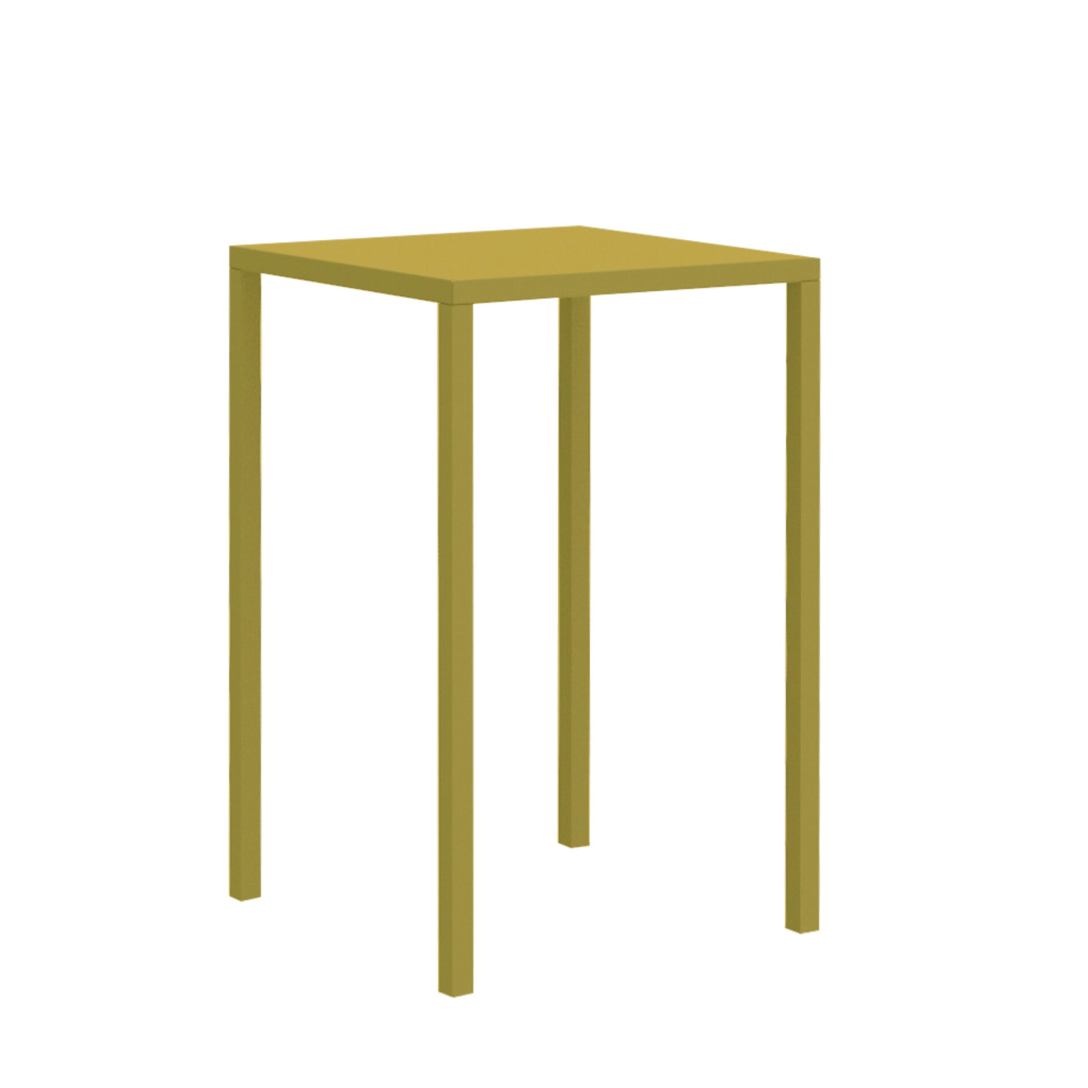 "Quatris" high square table in painted metal for modern bars and gardens