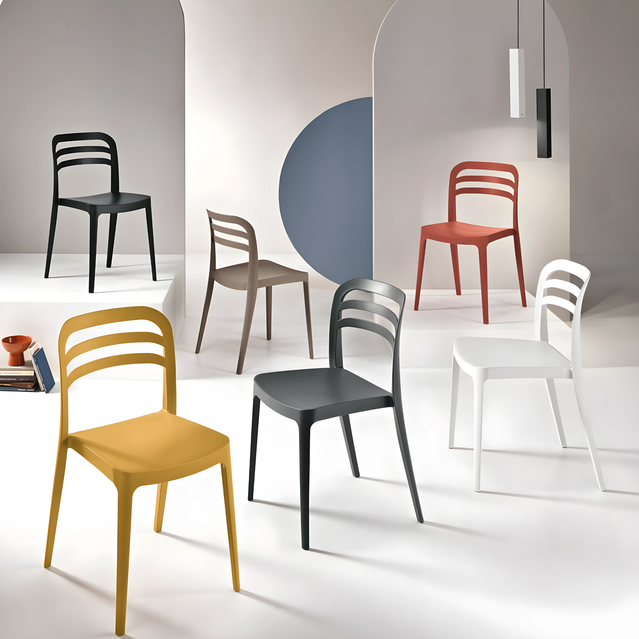 "Guapa" dining chair set in polypropylene 50x51 cm 82h