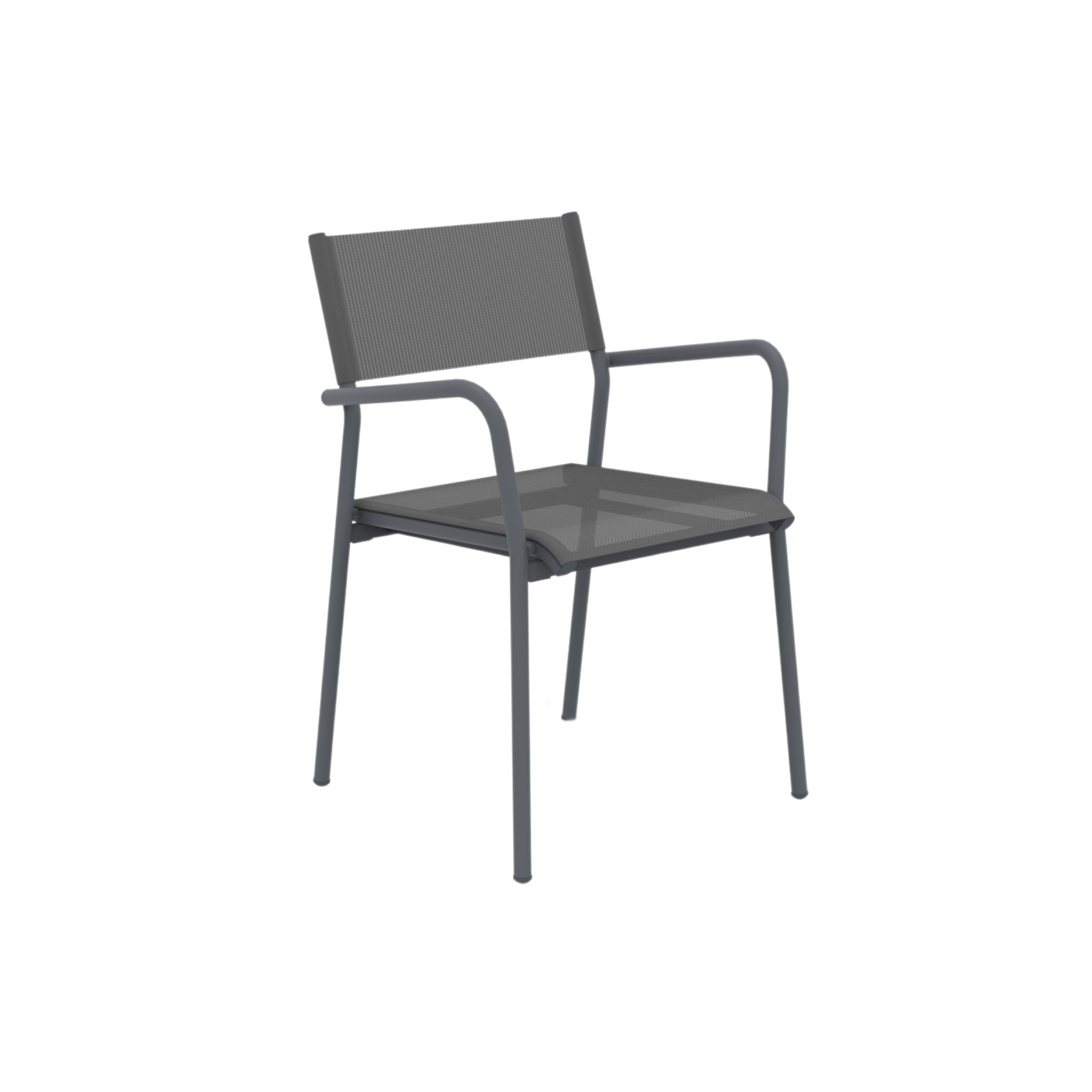 Set of chairs with seat and backrest in "Emma" fabric for the garden, stackable, 59x56 cm, 83h