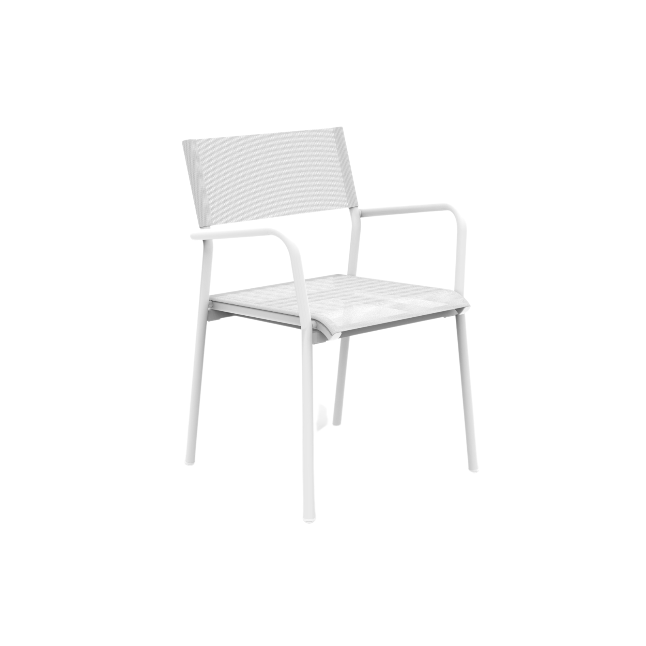 Set of chairs with seat and backrest in "Emma" fabric for the garden, stackable, 59x56 cm, 83h