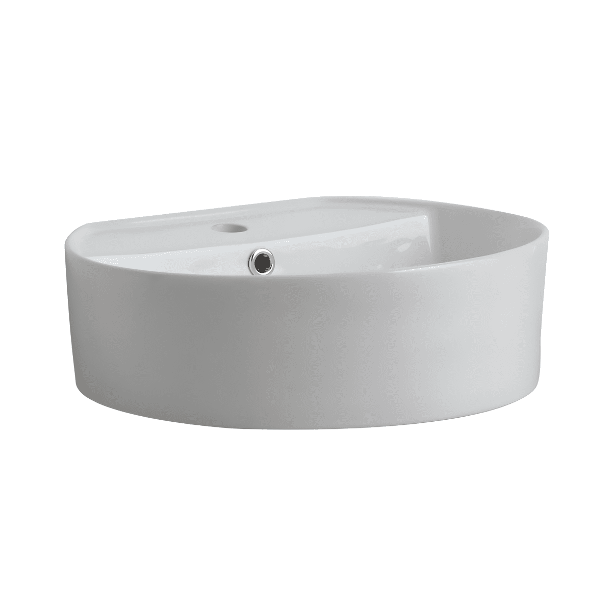 Mobile da bagno sospeso "Lunaris3" con vano contenitore lavabo da appoggio e specchio LED - MondoViro