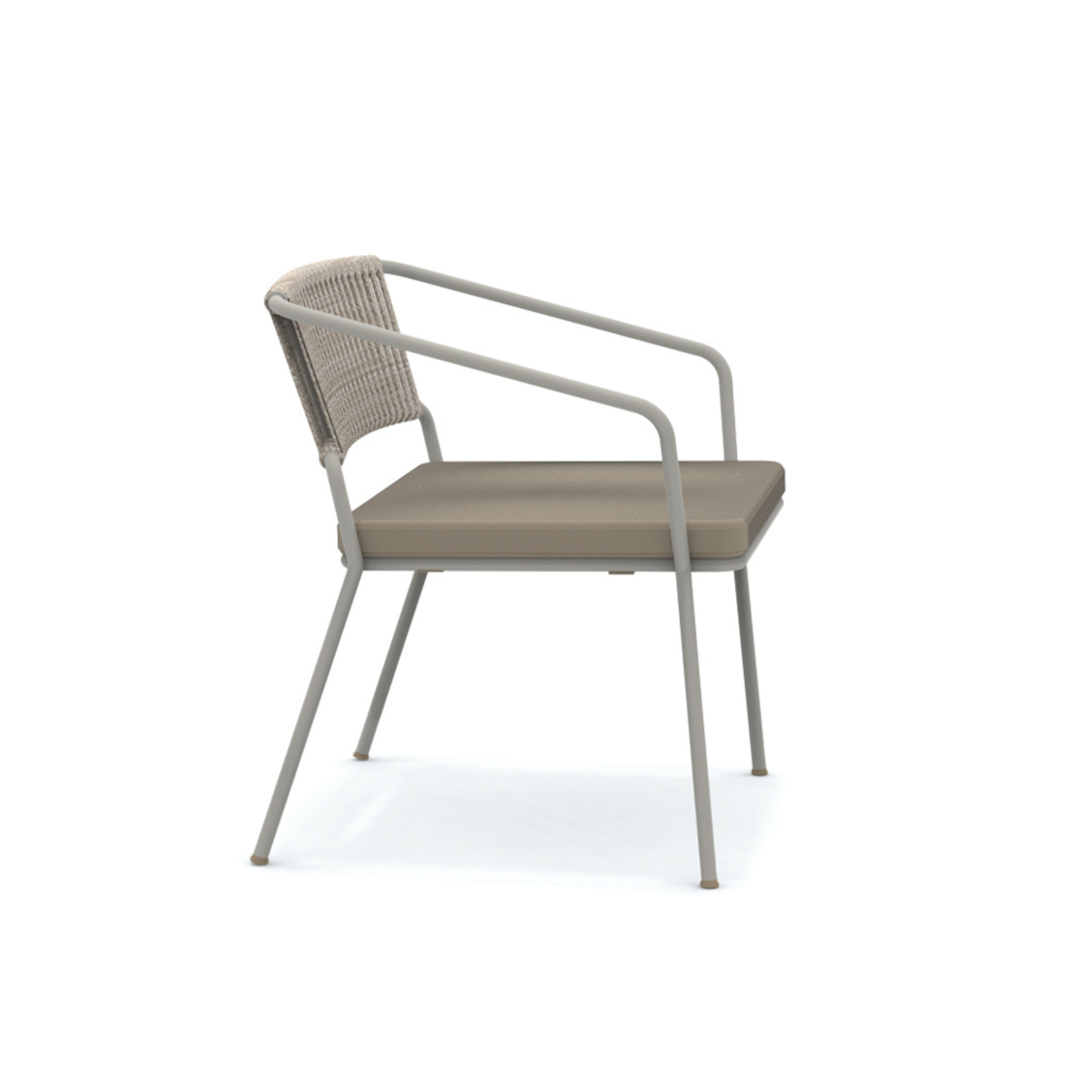 Low metal garden armchair "Slot" stackable lounge 68x65 cm 76h