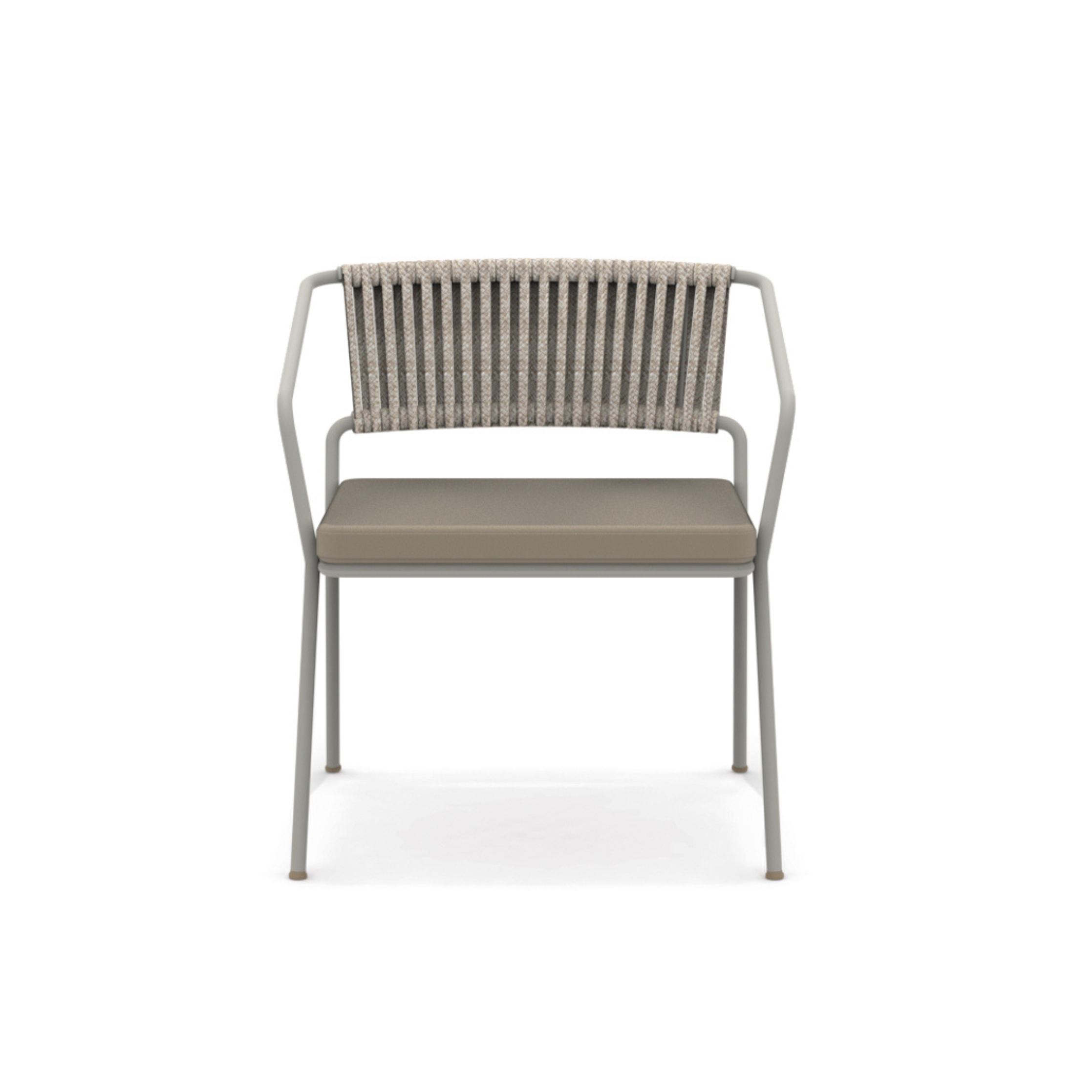 Low metal garden armchair "Slot" stackable lounge 68x65 cm 76h