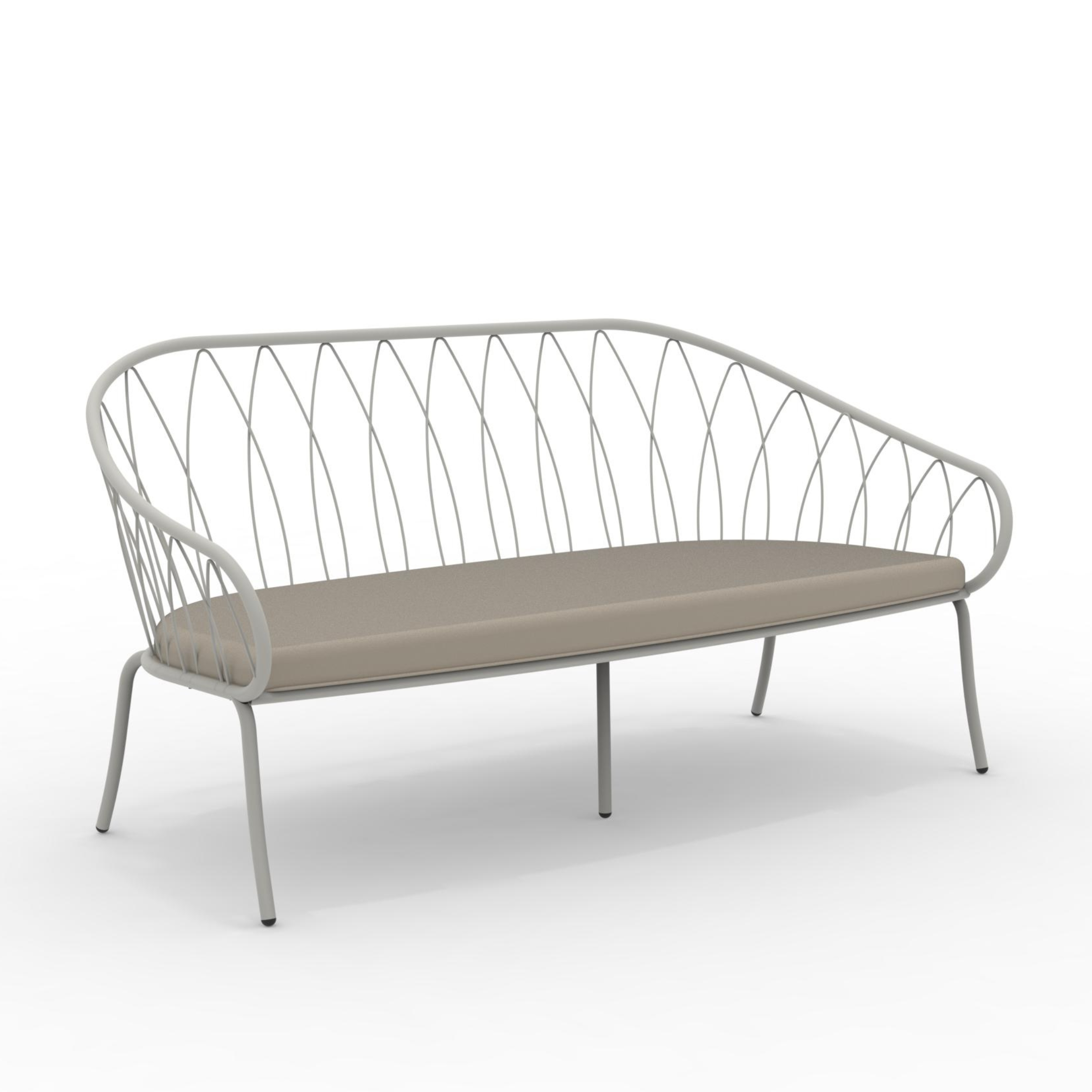 "Flora" metal garden sofa, stackable lounge bench, 160x78 cm, 75 cm high