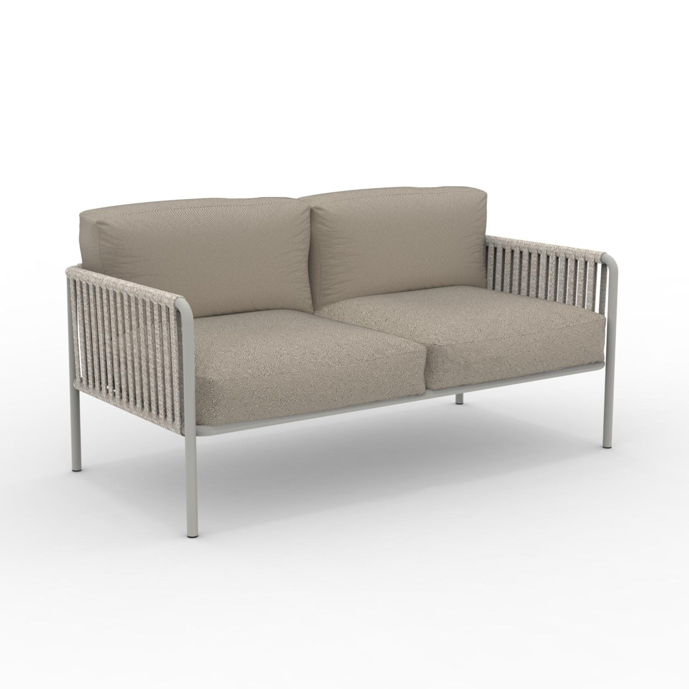 Divano 2 posti con schienale in corda "Key West2" con cuscini cm 163x83 78h