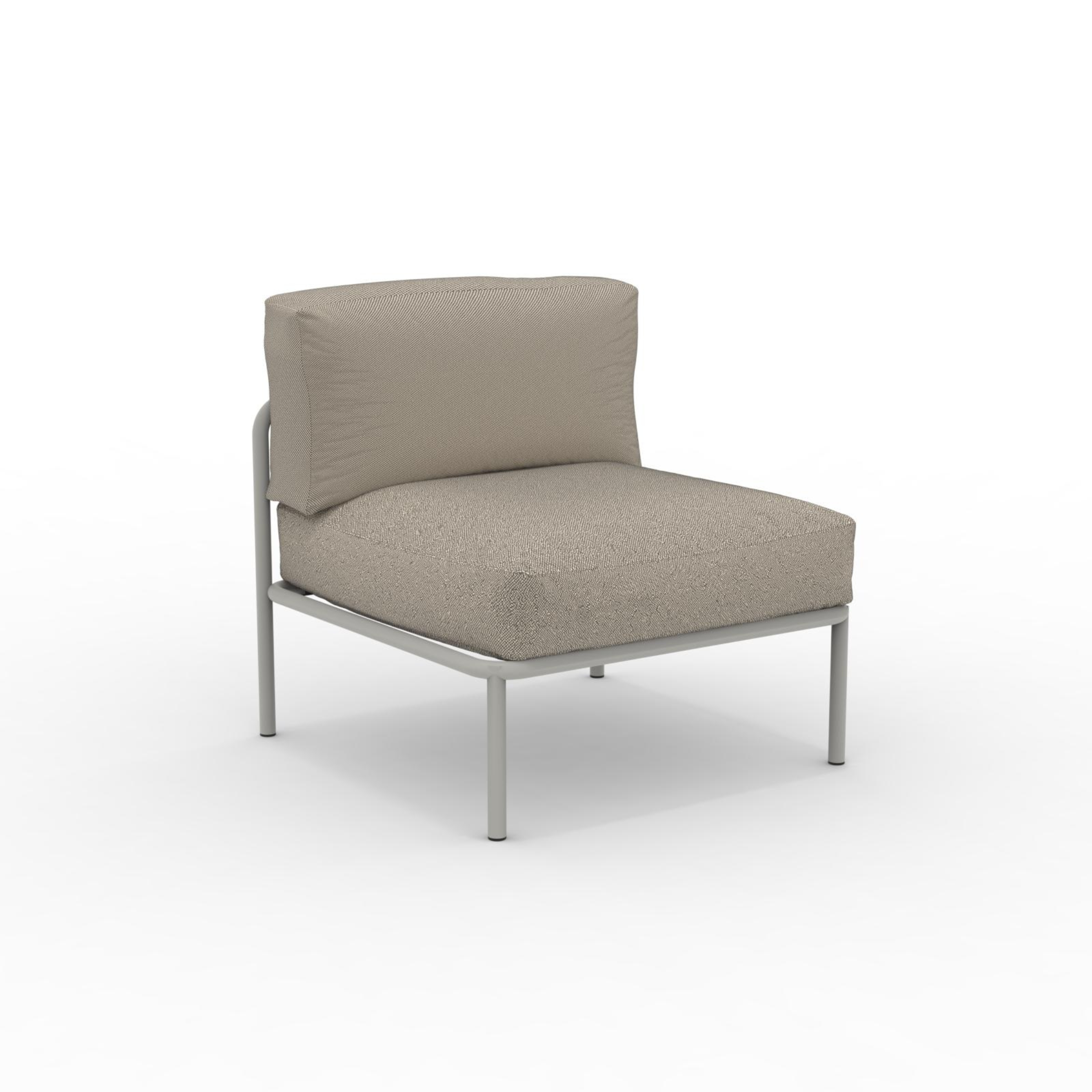 Single sofa with "Key West" rope backrest and cushions 80x80 cm 64h