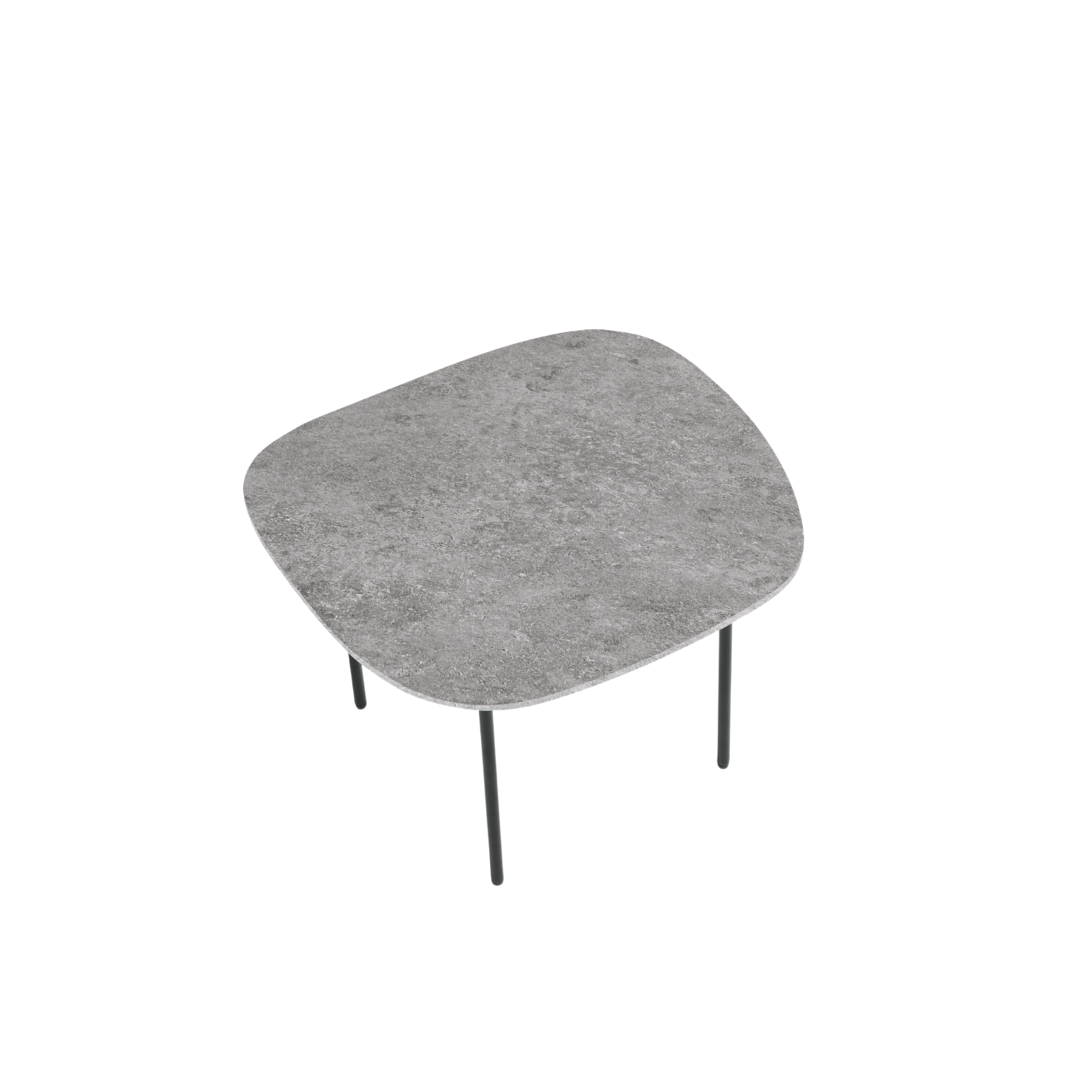 Modern "Flex" coffee table with shaped top and metal legs