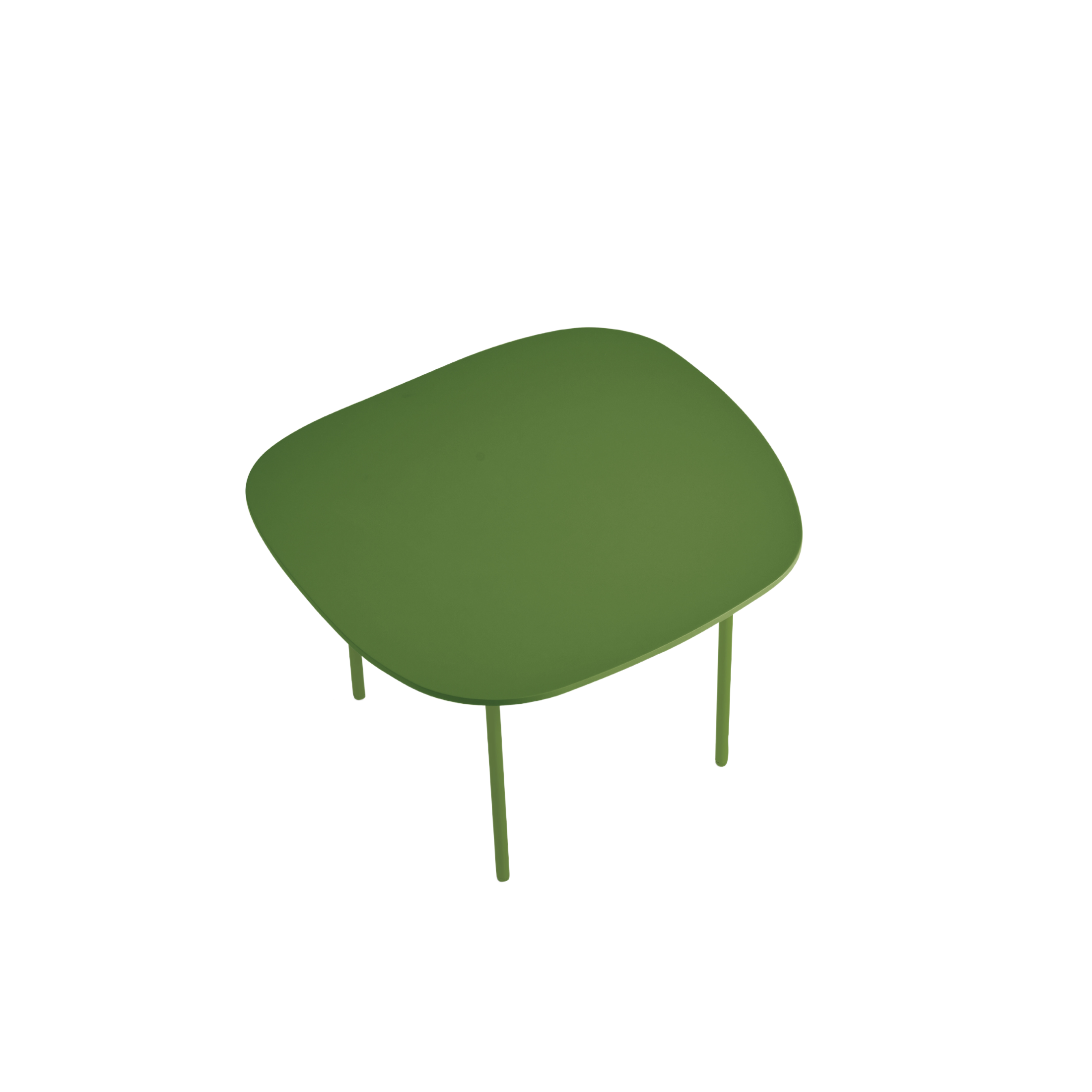 Modern "Flex" coffee table with shaped top and metal legs