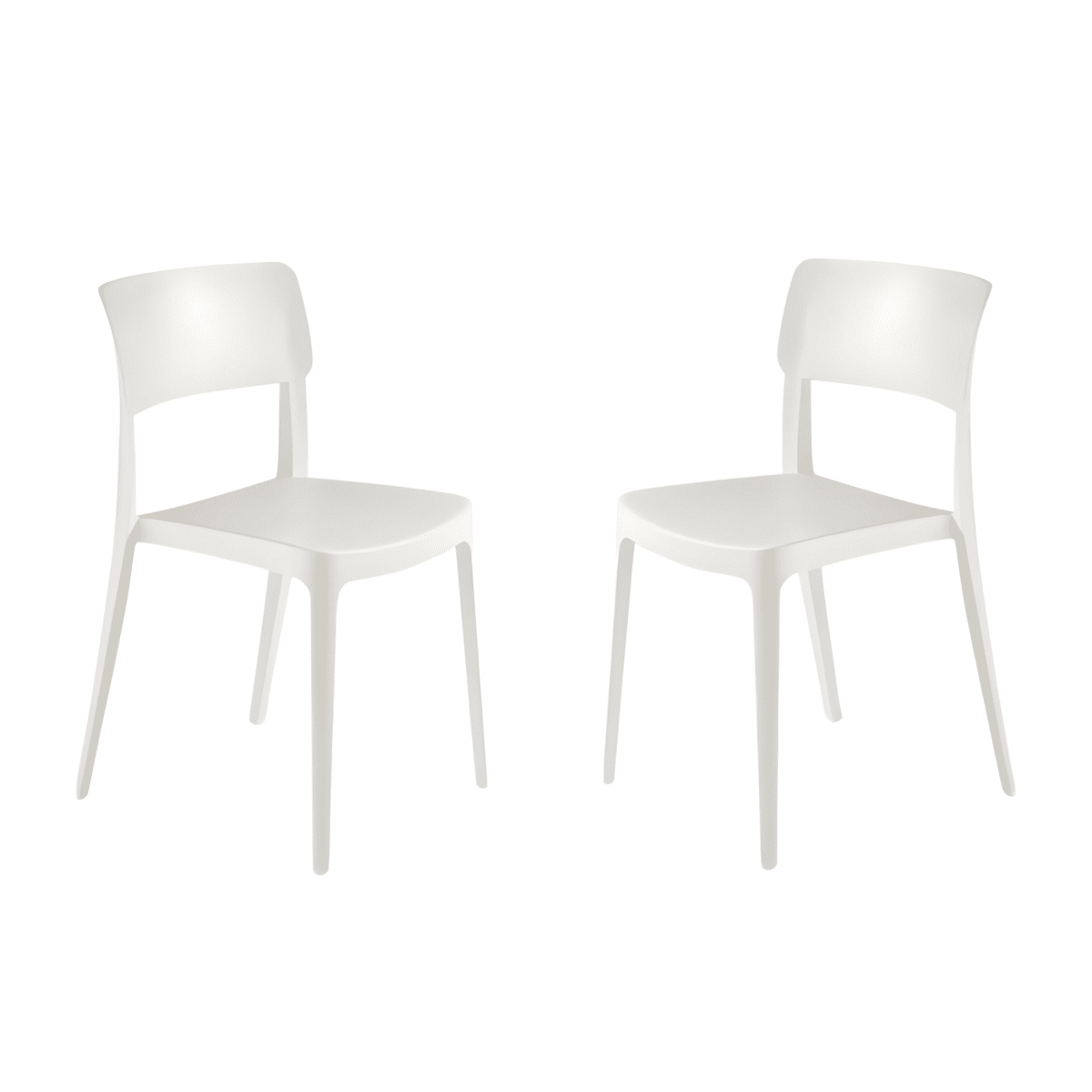 Set sedia impilabili "Maribela" in polipropilene cm 50x51 81h - MondoViro