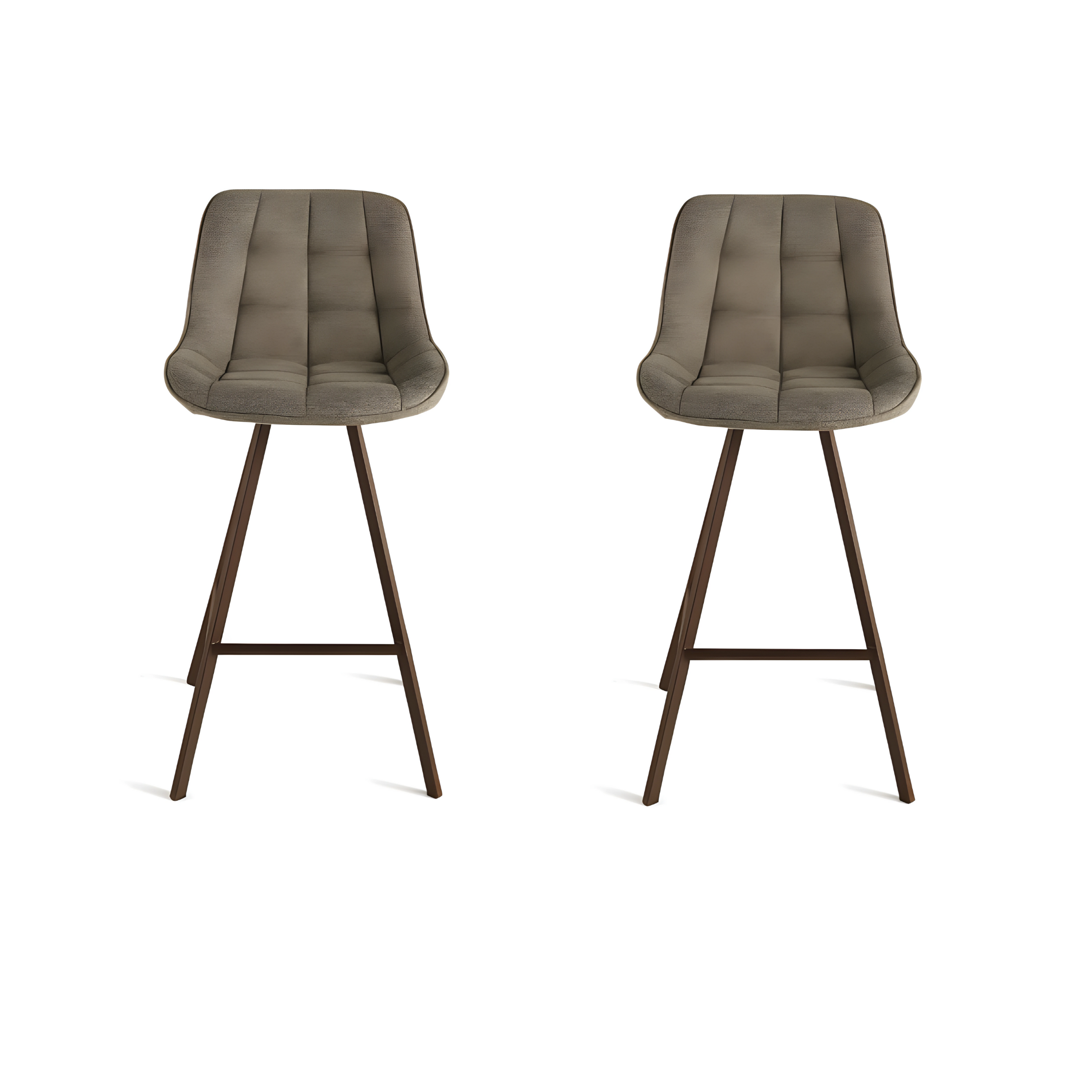 Set of "Morgan" padded stools with black metal frame, 48x55 cm, 102 cm high.