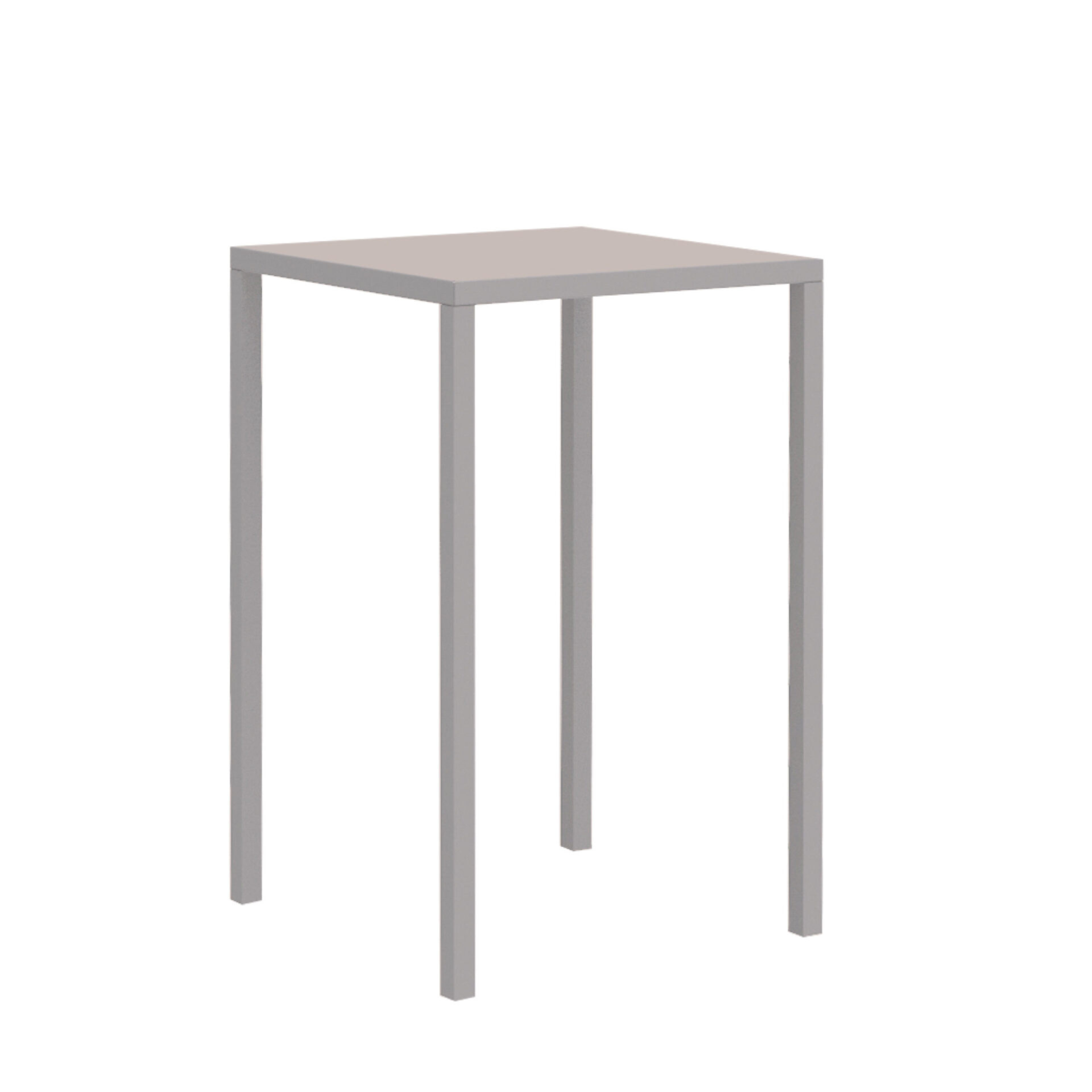 "Quatris" high square table in painted metal for modern bars and gardens