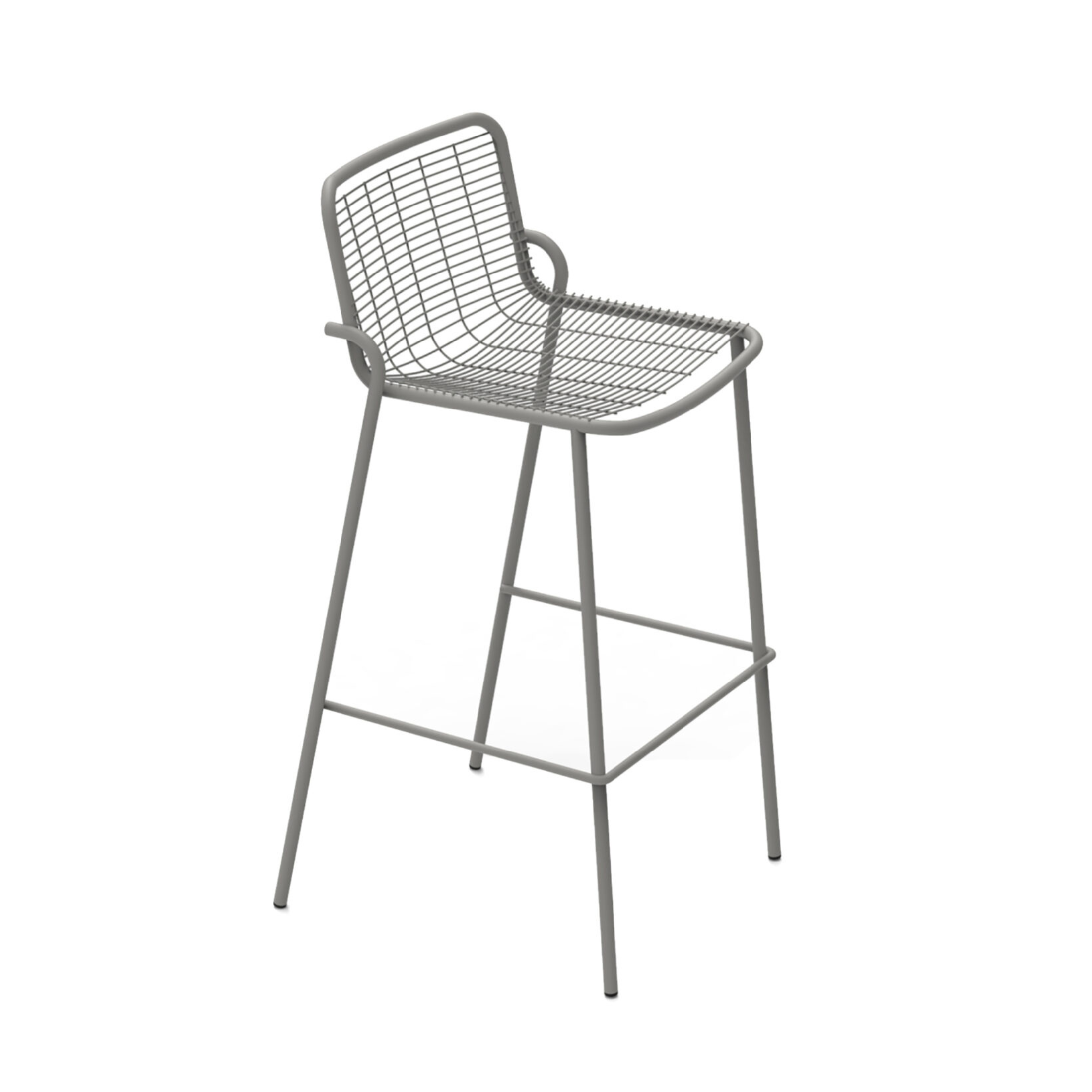 Set of "Roma" stackable painted metal garden stools, 50x52 cm, 100 cm high.