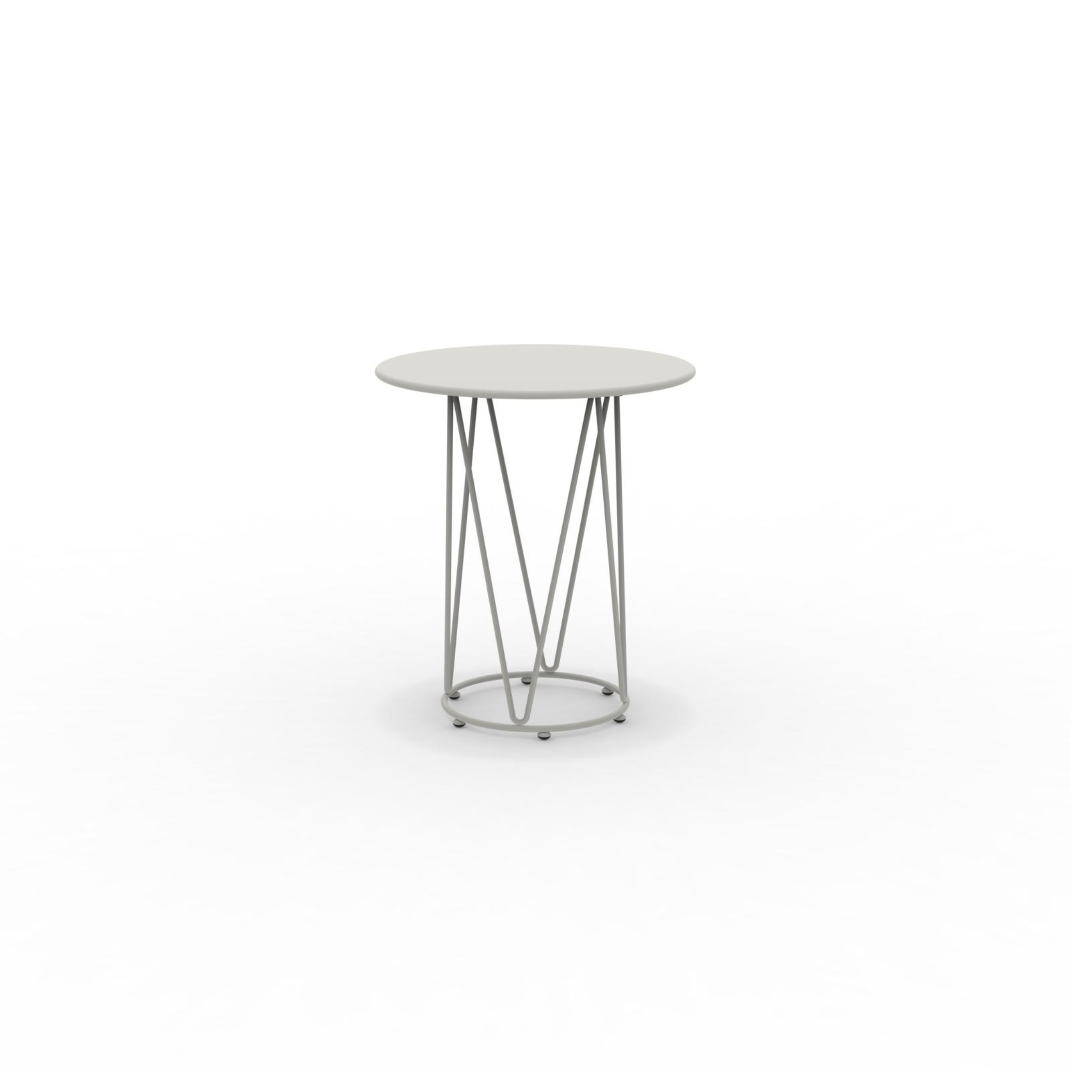 "Daisy6" round dismountable garden table in galvanized metal with pedestal