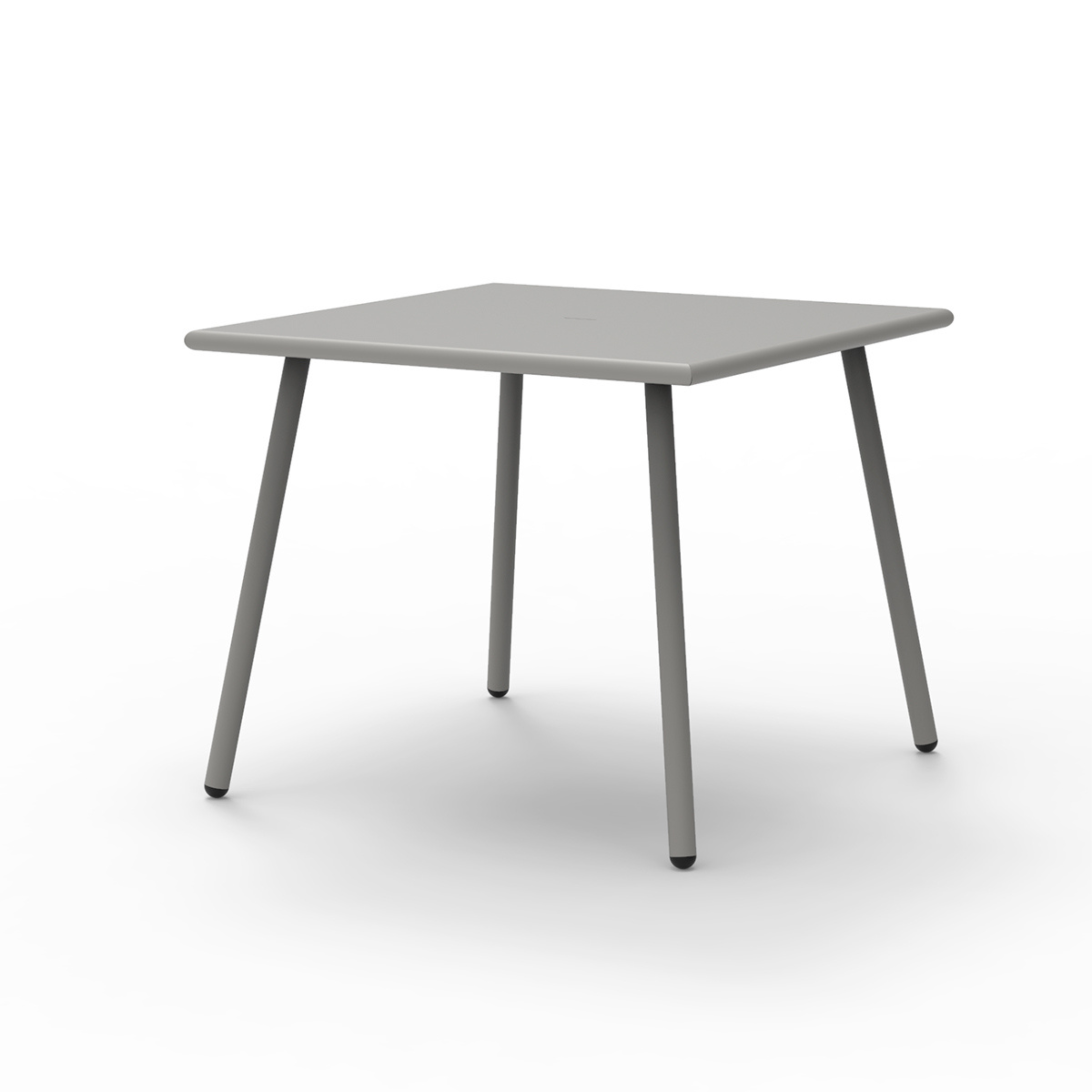 Fixed square "Roma12" garden table in painted metal, 90x90 cm, 75 cm high.