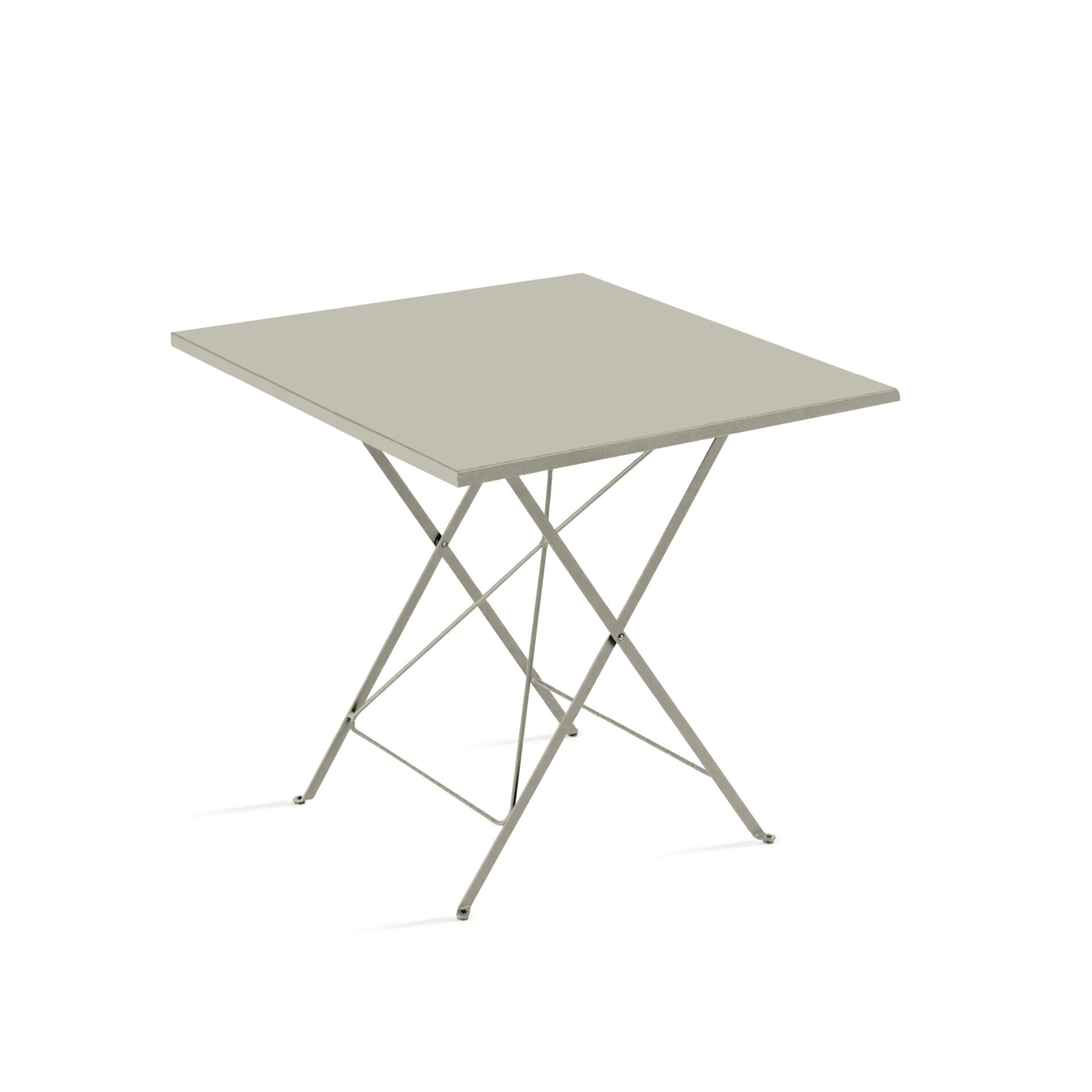 "Step" folding square table in galvanized metal for the garden, height 75 cm