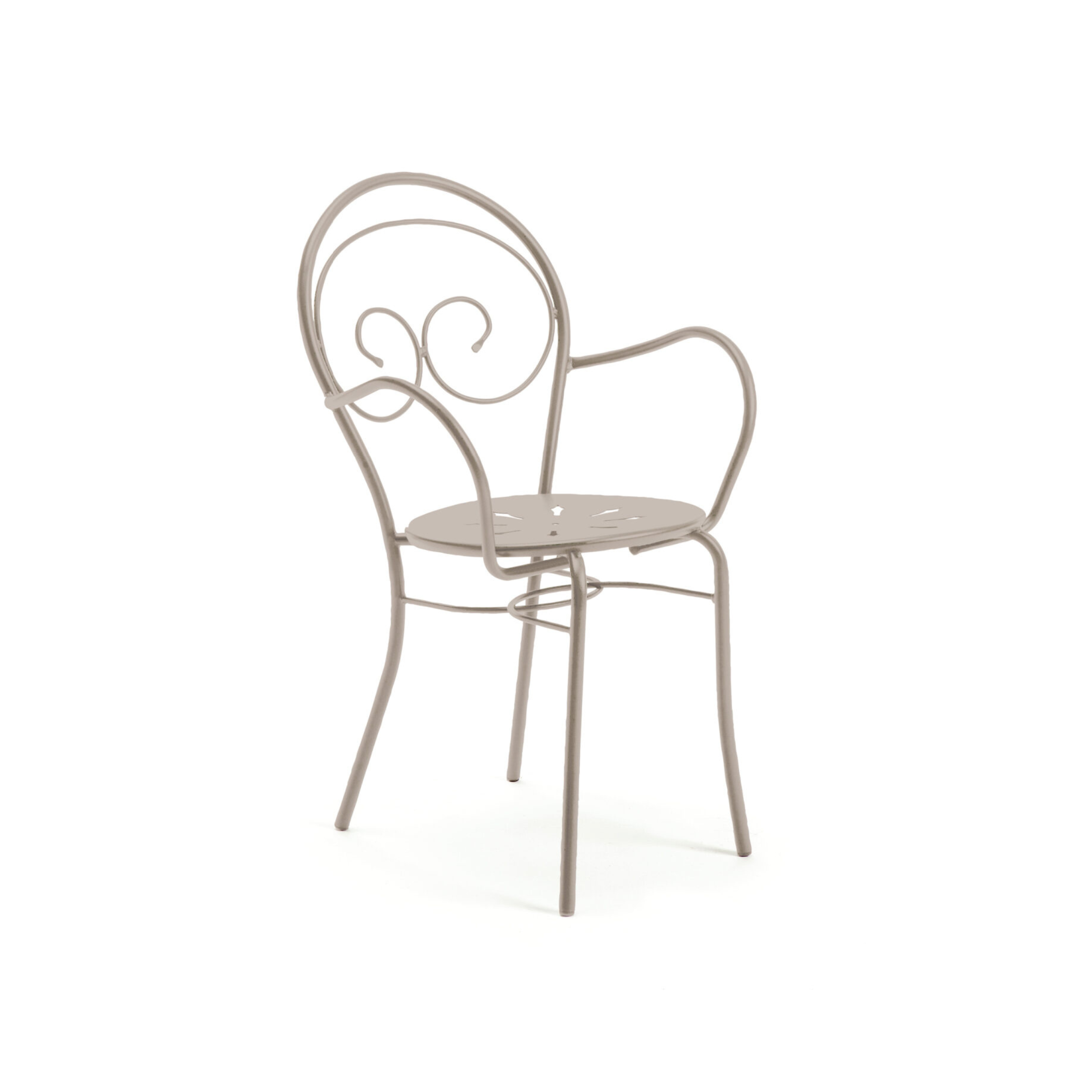 Set of "Mimmo" stackable painted metal garden chairs, 51x52 cm, 89 cm high