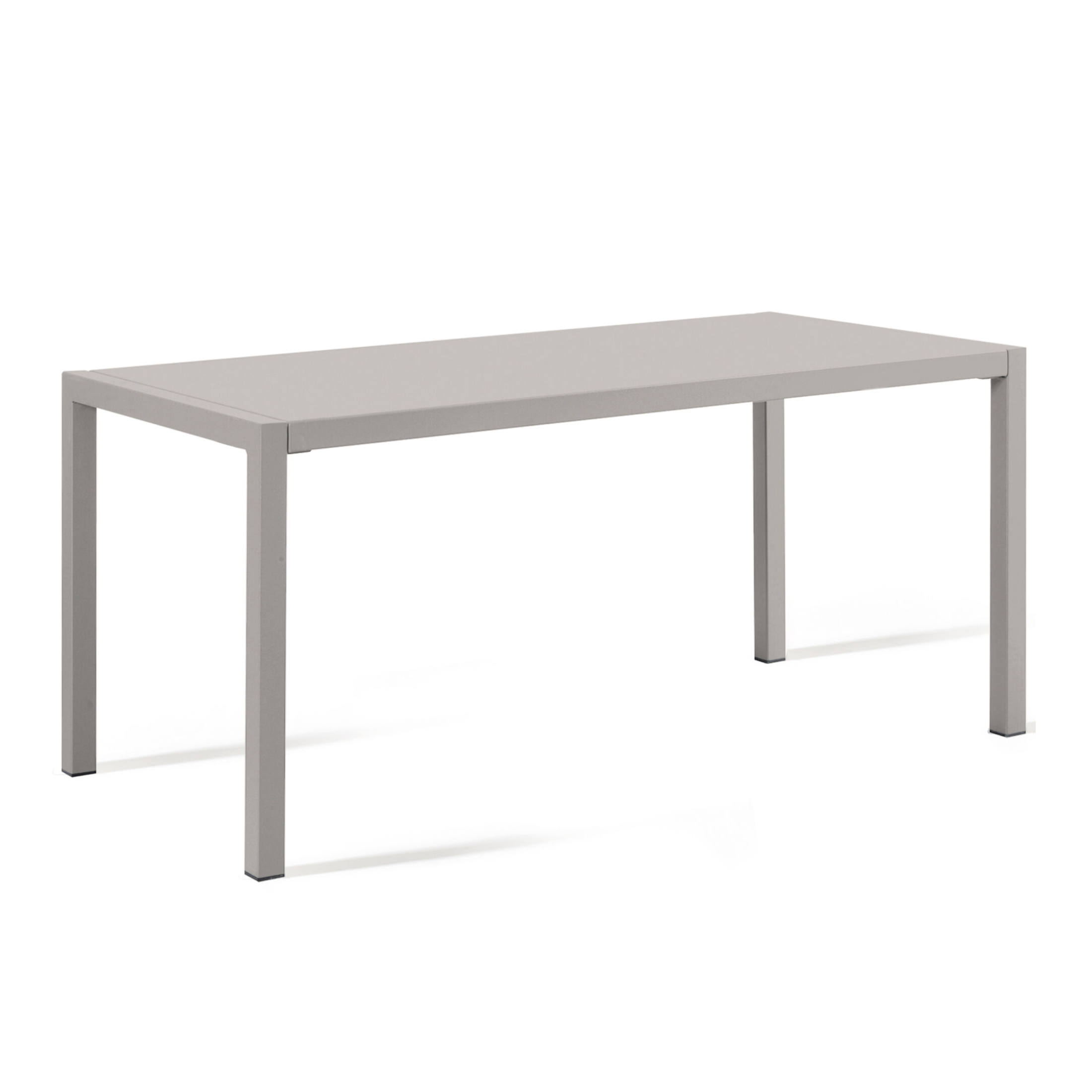 "Quatris" modern fixed rectangular metal garden table, stackable, 75 cm high.