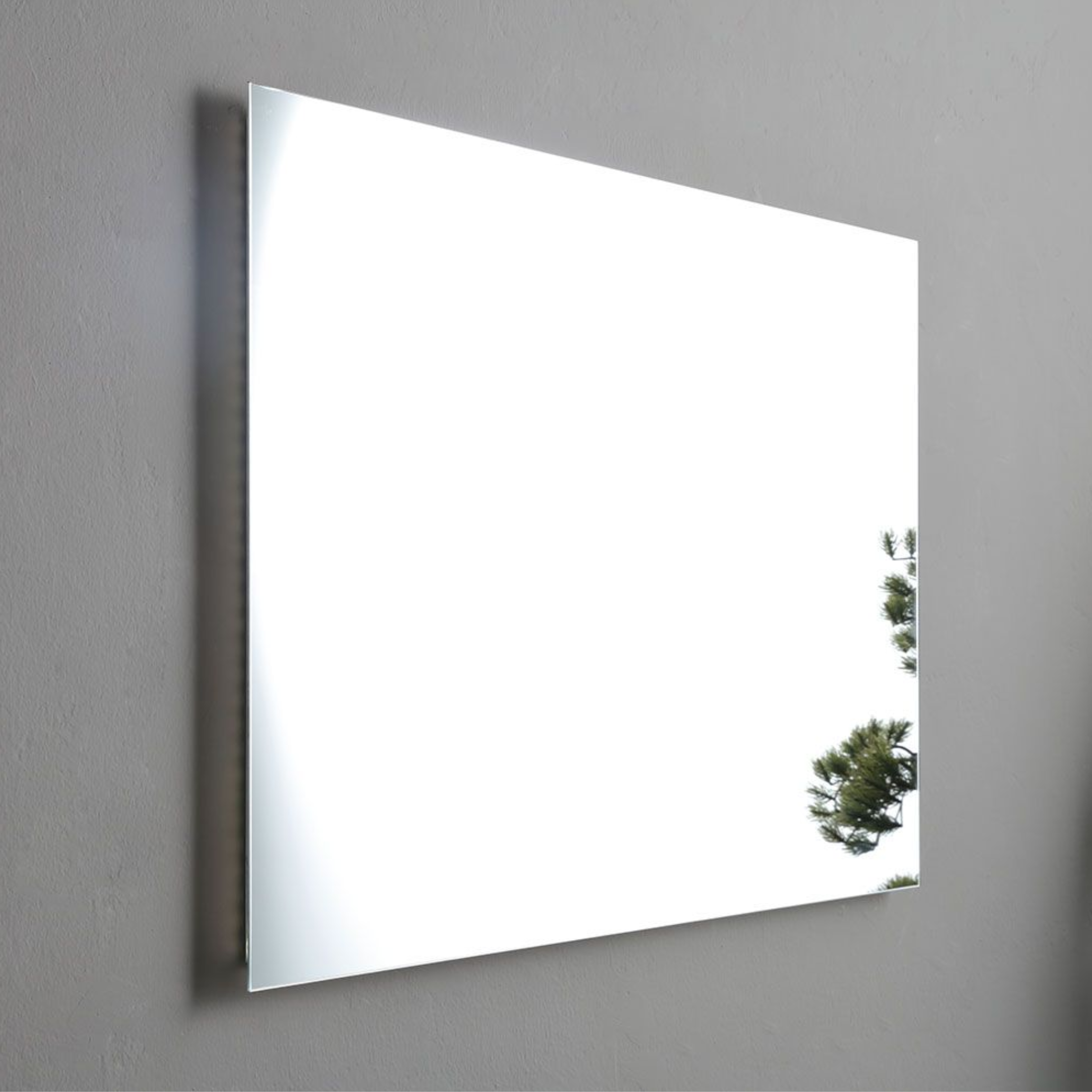 "Figi" 80cm grey resin floor-standing bathroom cabinet with grey sink and rectangular LED backlit mirror