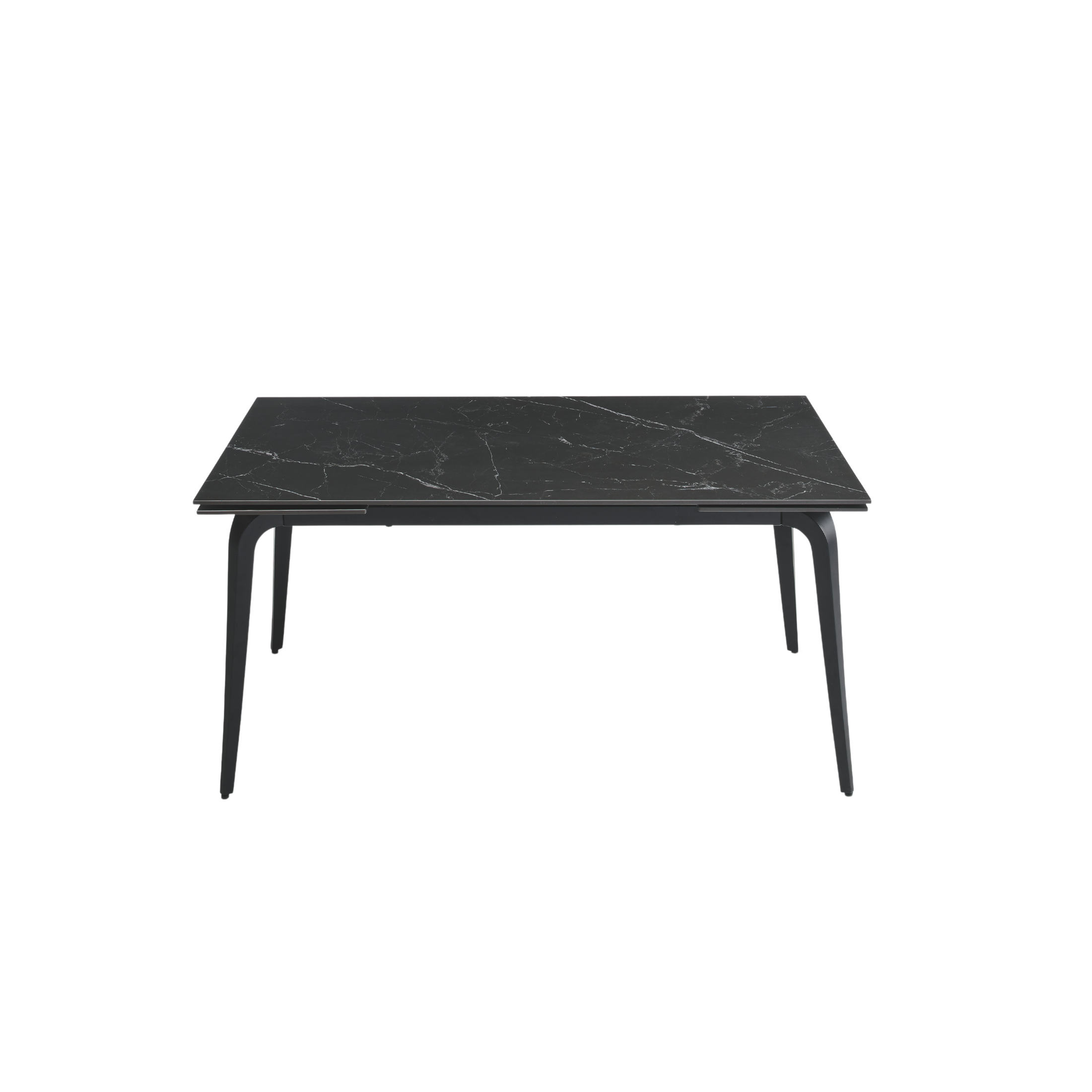 Extendable "Gedy" marble-effect table with two extensions, 160/240x90 cm, 77 cm high.