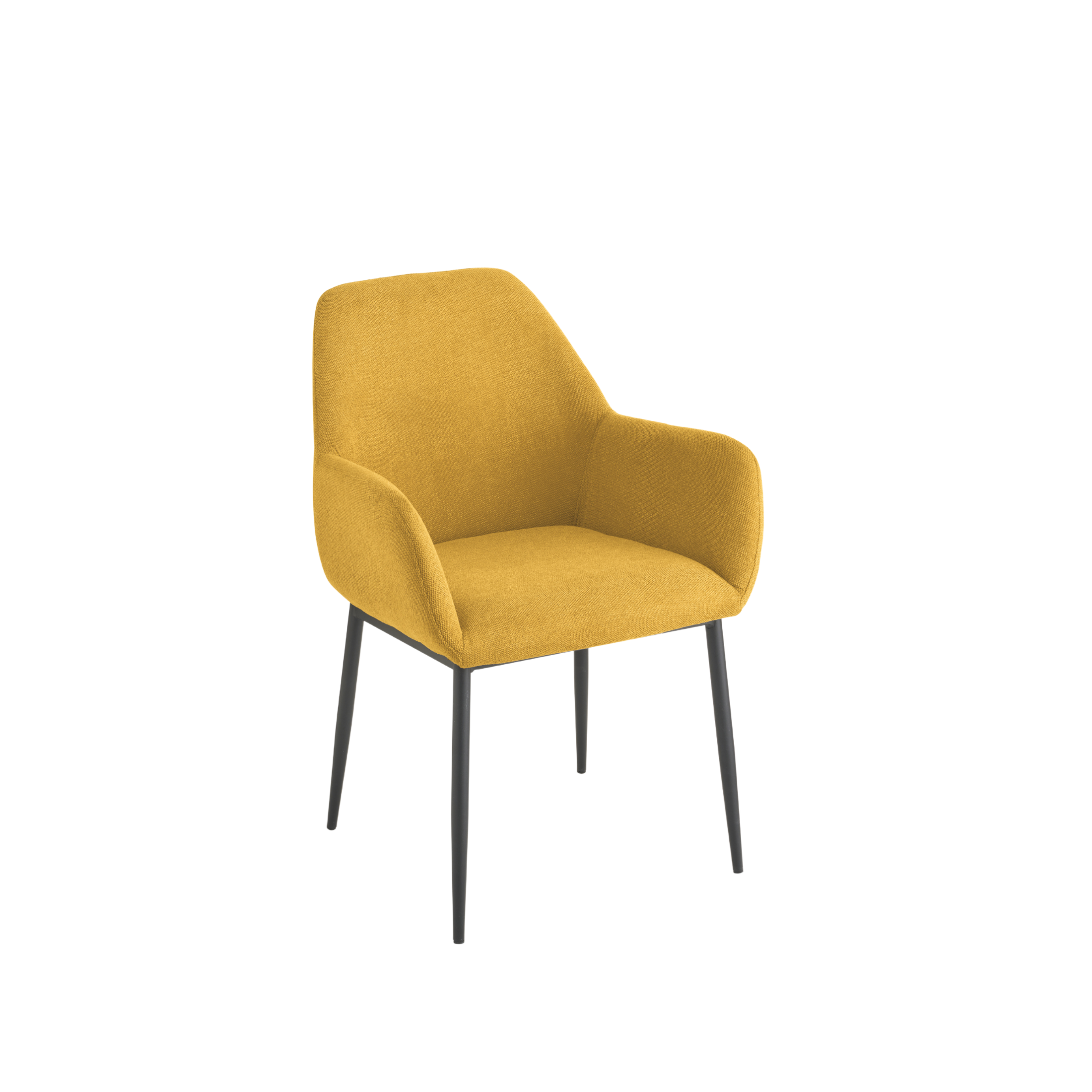 Set of "Petalo" dining chairs upholstered in fabric with painted metal frame cm 58x61 84h