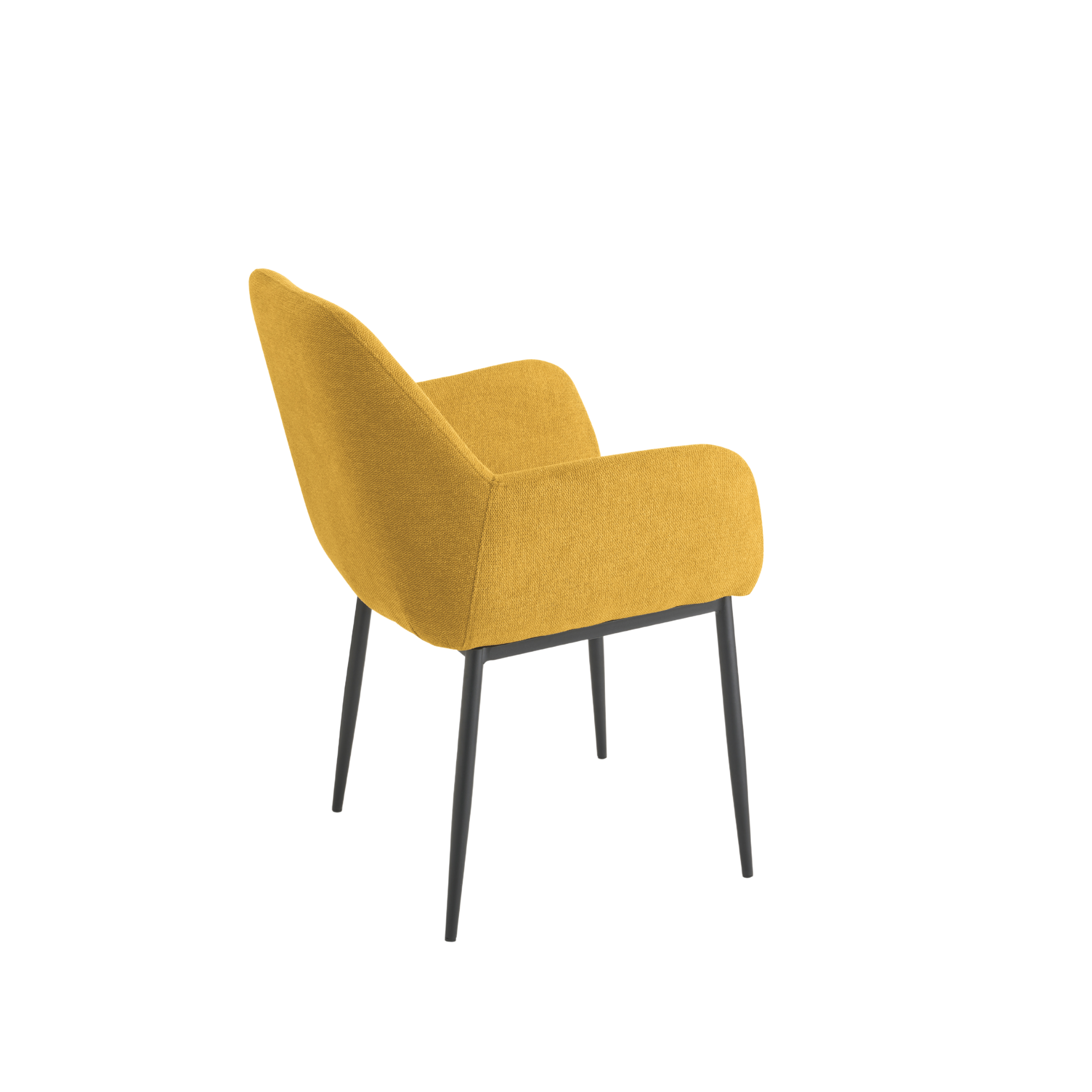 Set of "Petalo" dining chairs upholstered in fabric with painted metal frame cm 58x61 84h