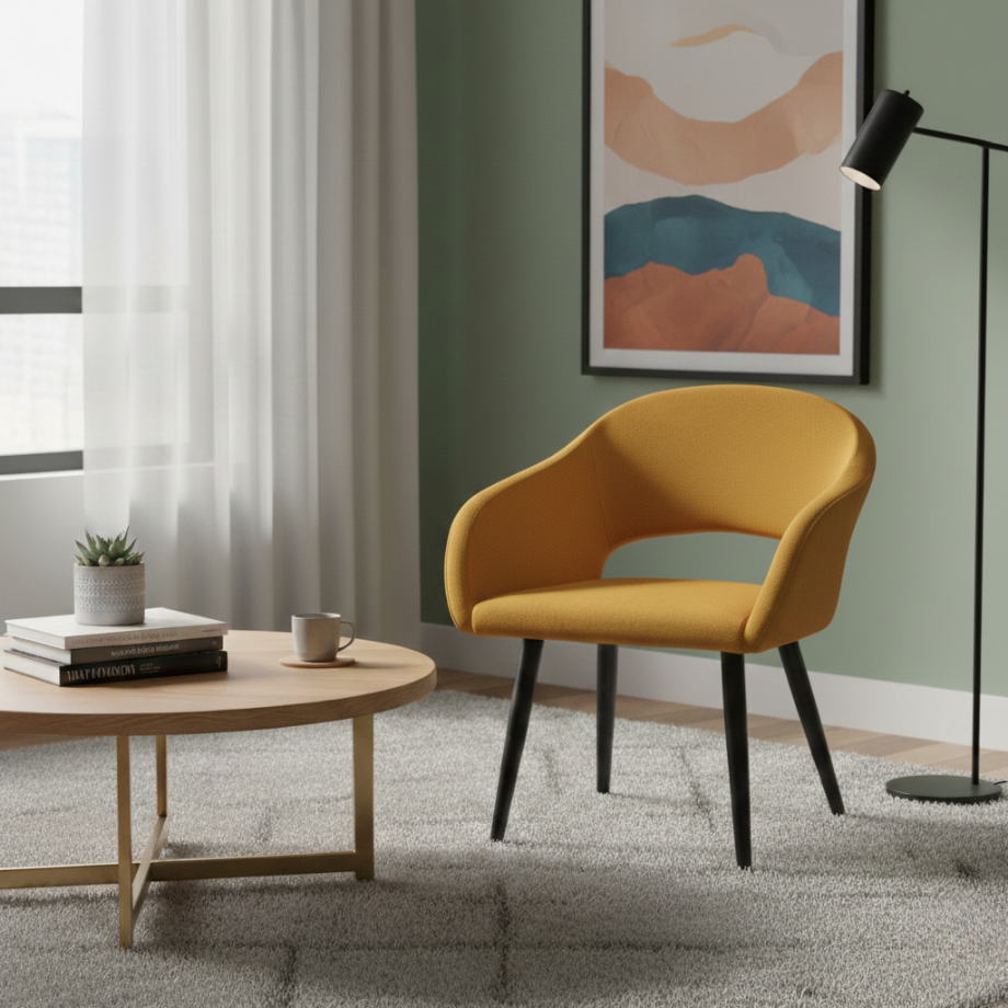 Set of modern dining chairs "Anita" padded in fabric cm 58x48 75h