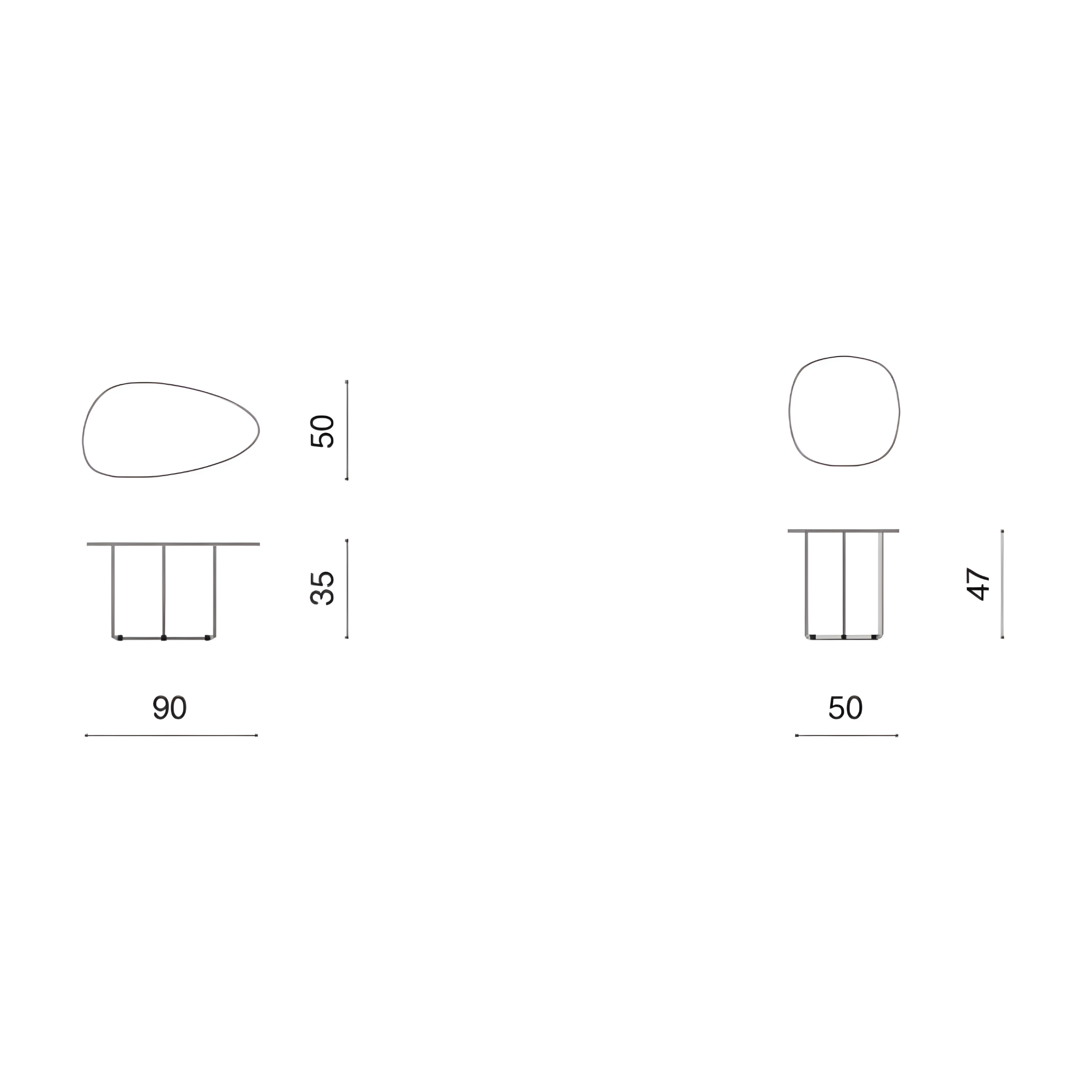 Modern "Jason" living room coffee table with metal frame