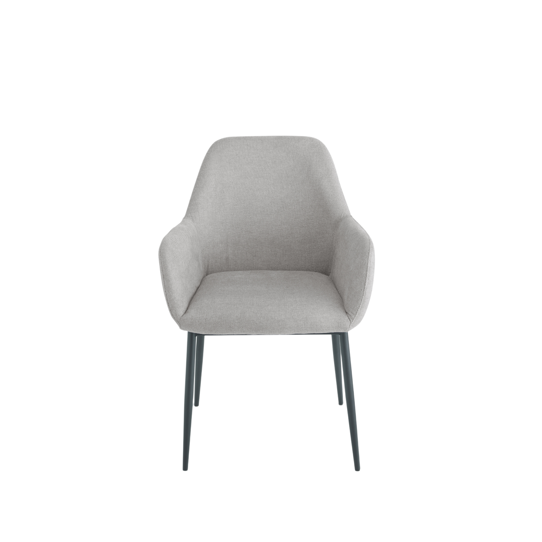 Set of "Petalo" dining chairs upholstered in fabric with painted metal frame cm 58x61 84h