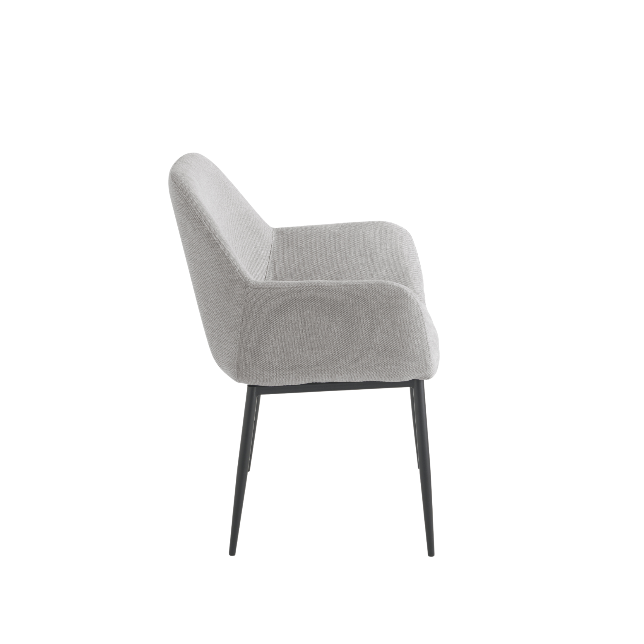 Set of "Petalo" dining chairs upholstered in fabric with painted metal frame cm 58x61 84h