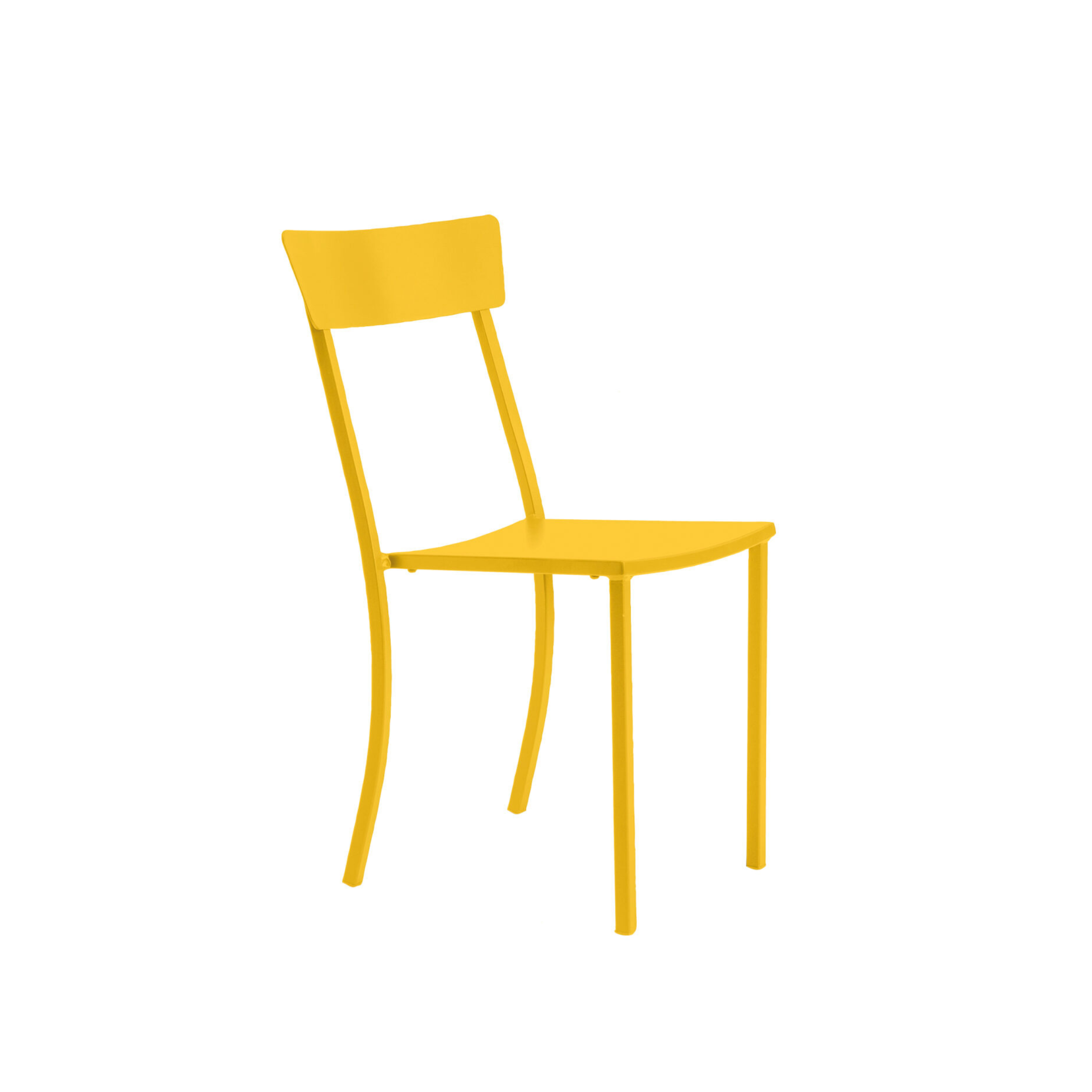 Set of modern stackable garden chairs in painted metal "Mogan" 47x52 cm 85h