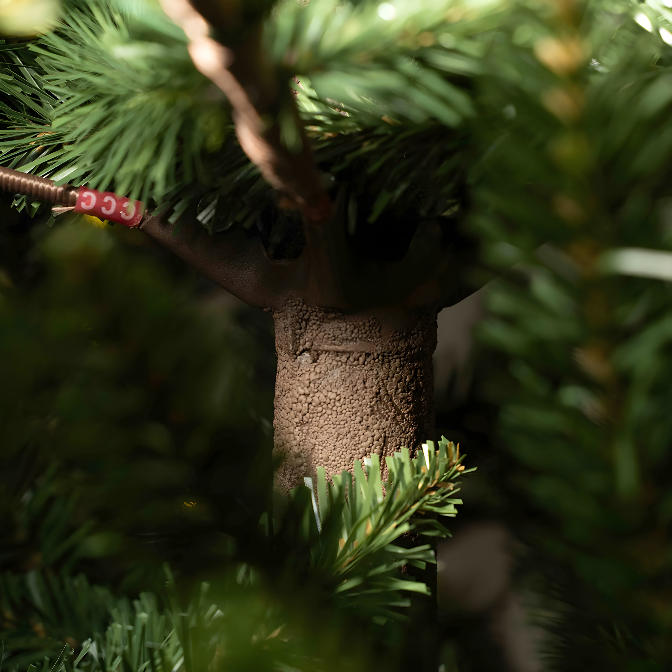 Ginger Christmas tree made of 70% PE with a brown trunk and Real Touch effect + high-quality PVC.