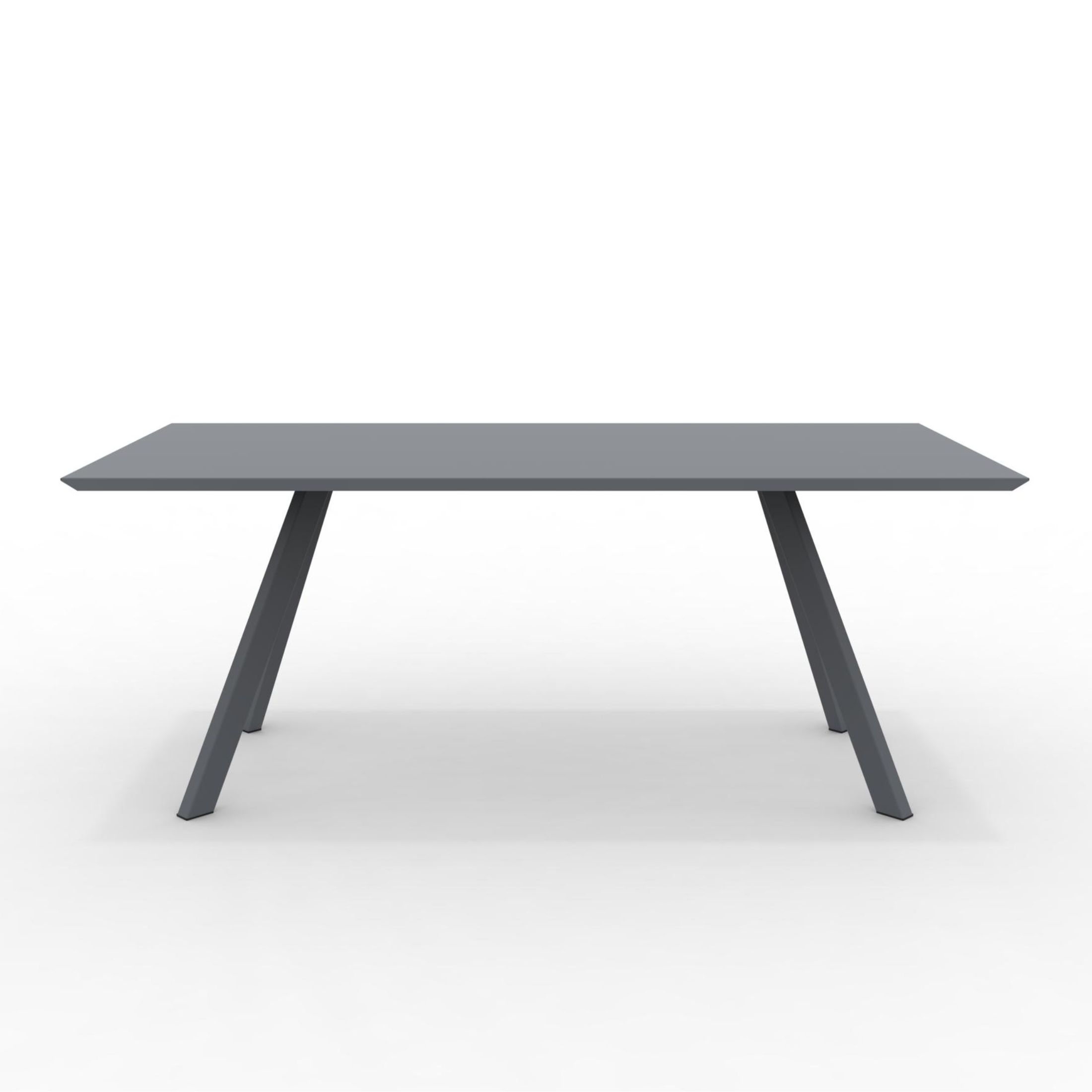 "Daisy8" fixed painted metal table for modern garden, 185x90 ​​cm, 75h